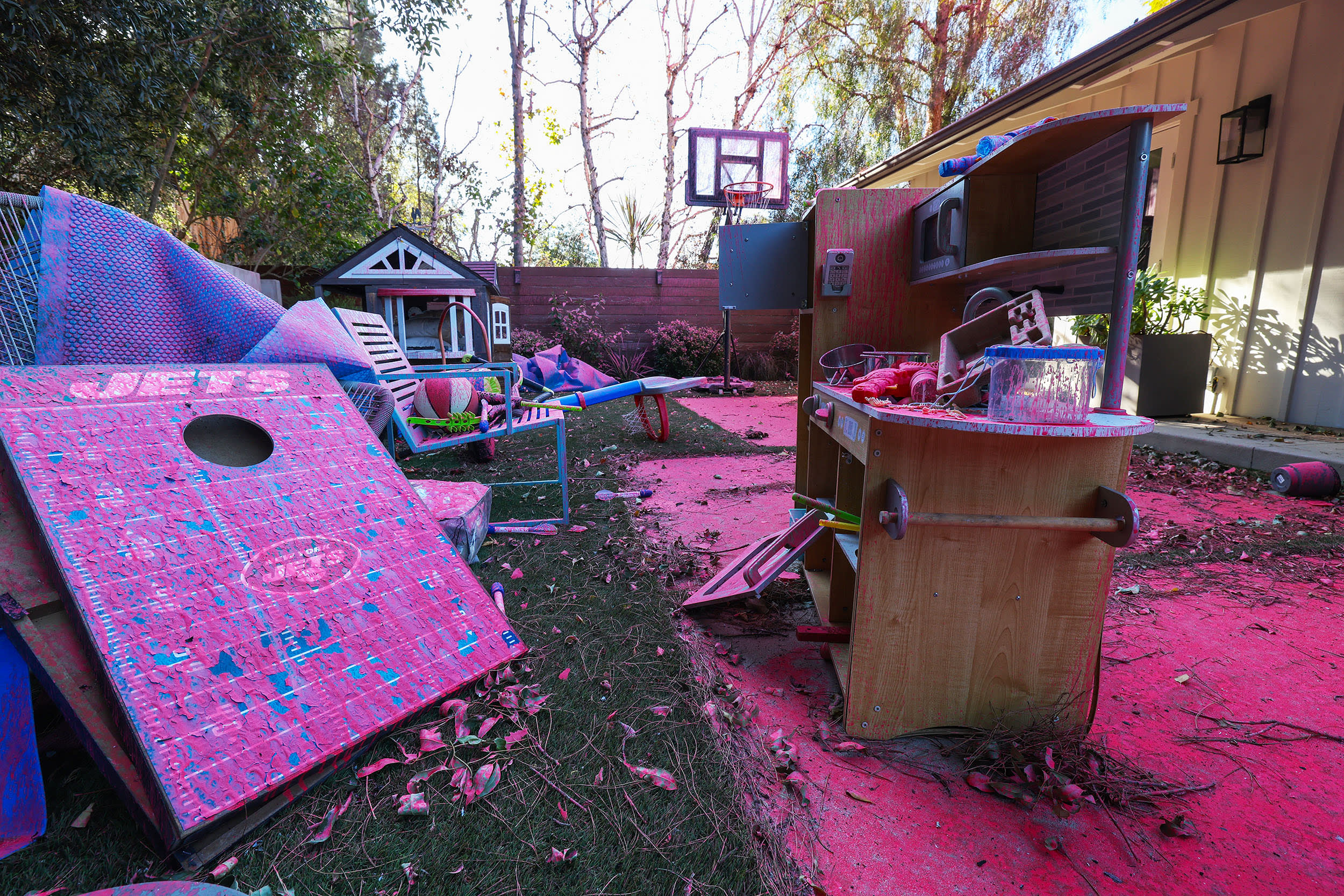 A huge village has sprung up on the golden sands of a Malibu beach, temporary home to thousands of firefighters from all over North America, where the brave men and women battling Los Angeles' fires eat, sleep and recuperate. 