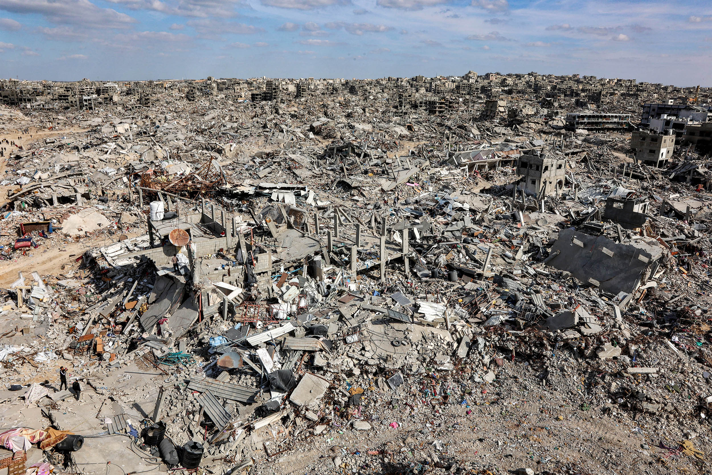 The long-awaited ceasefire in the Israel-Hamas war was delayed January 19 after Prime Minister Benjamin Netanyahu said at the last minute that it would not take effect until the Palestinian militant group provided a list of the hostages to be released. 