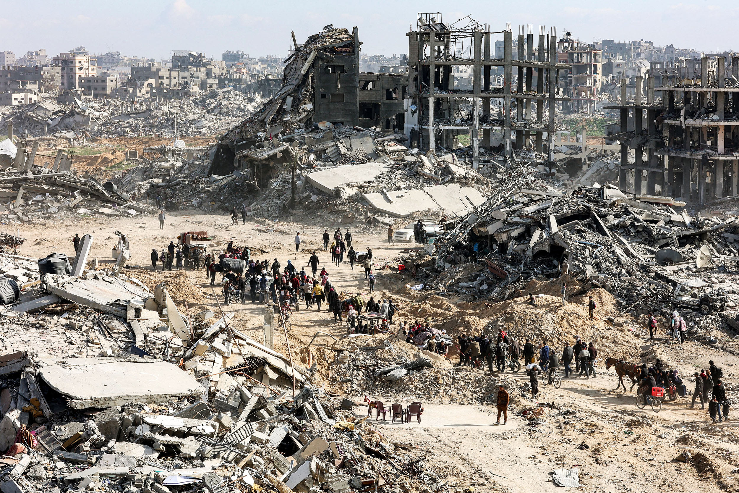 Collapsed buildings in Jabalia, northern Gaza
