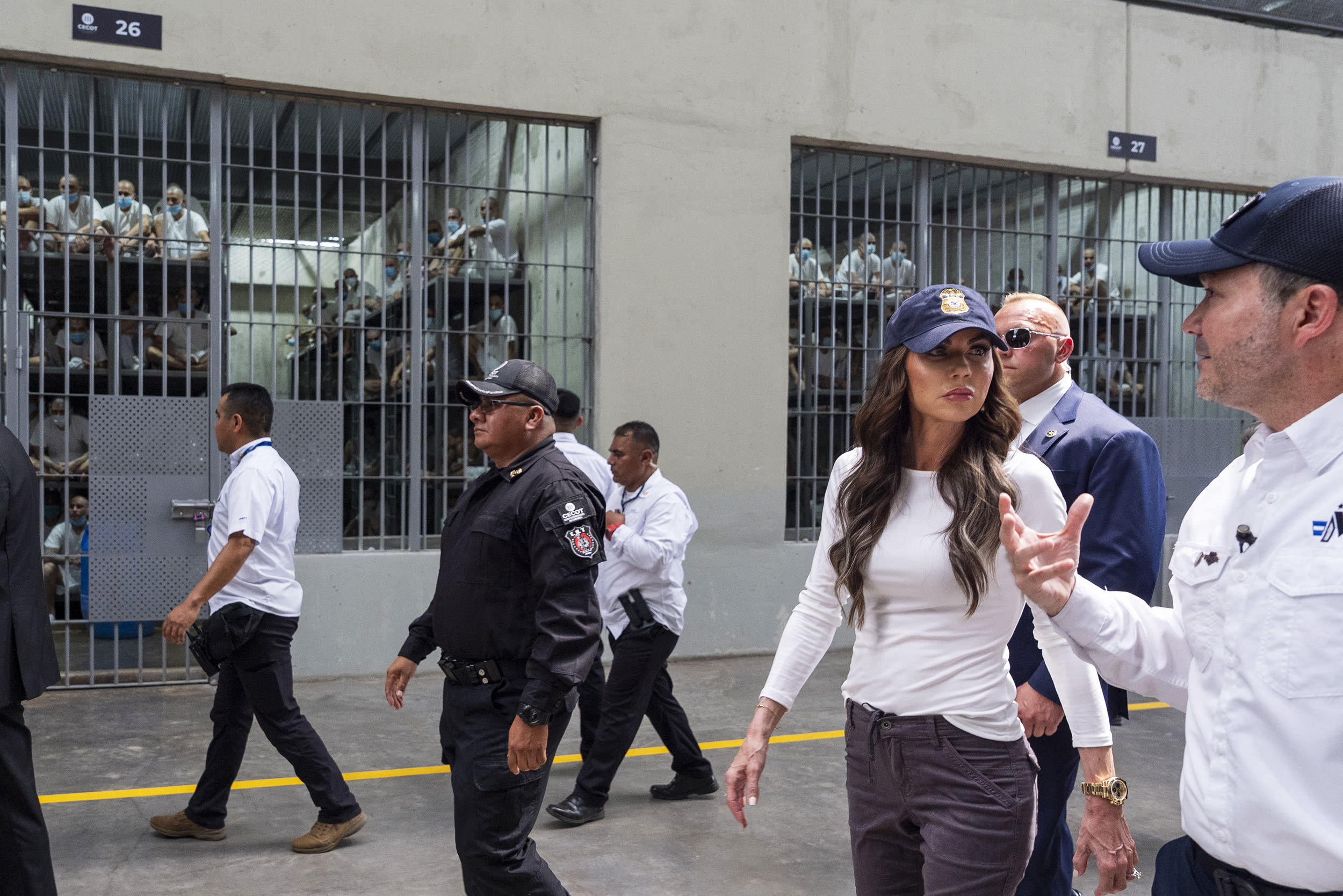 Kristi Noem tours the Terrorist Confinement Center in Tecoluca, El Salvador