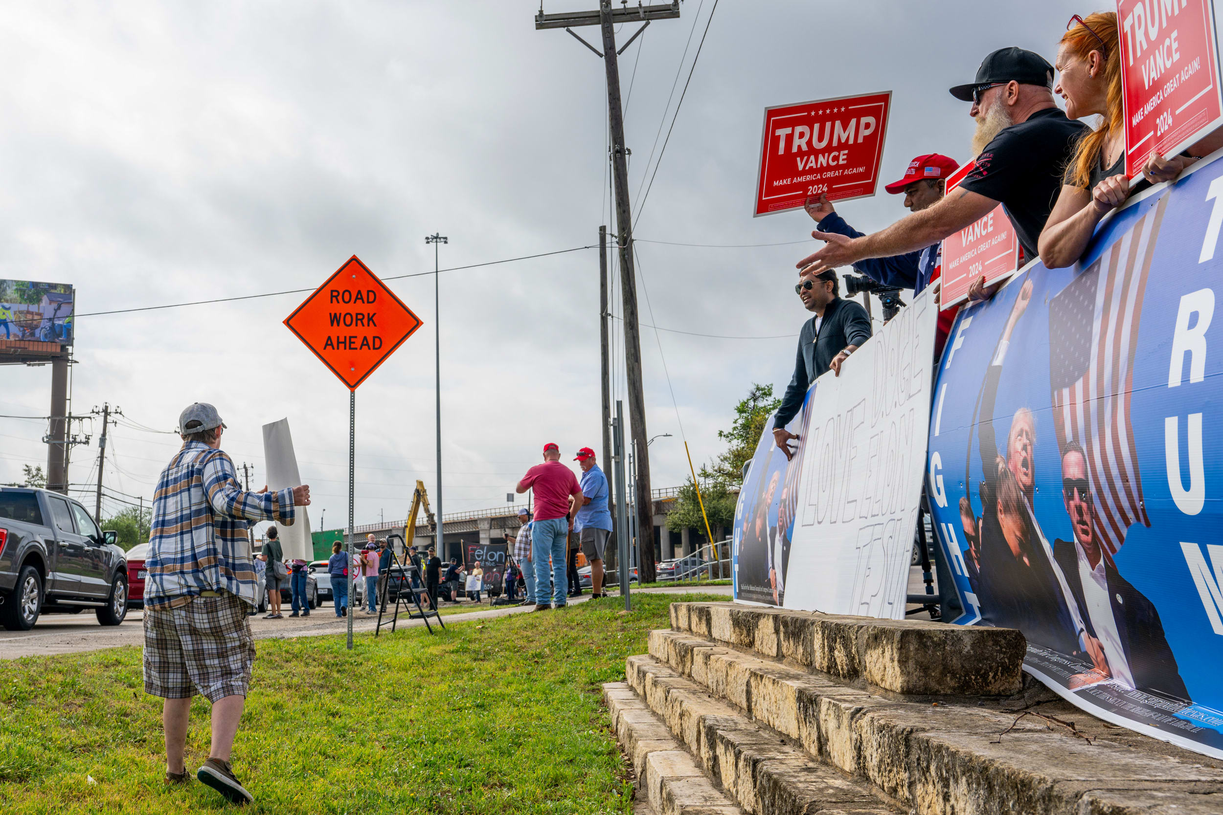 Tesla protest.