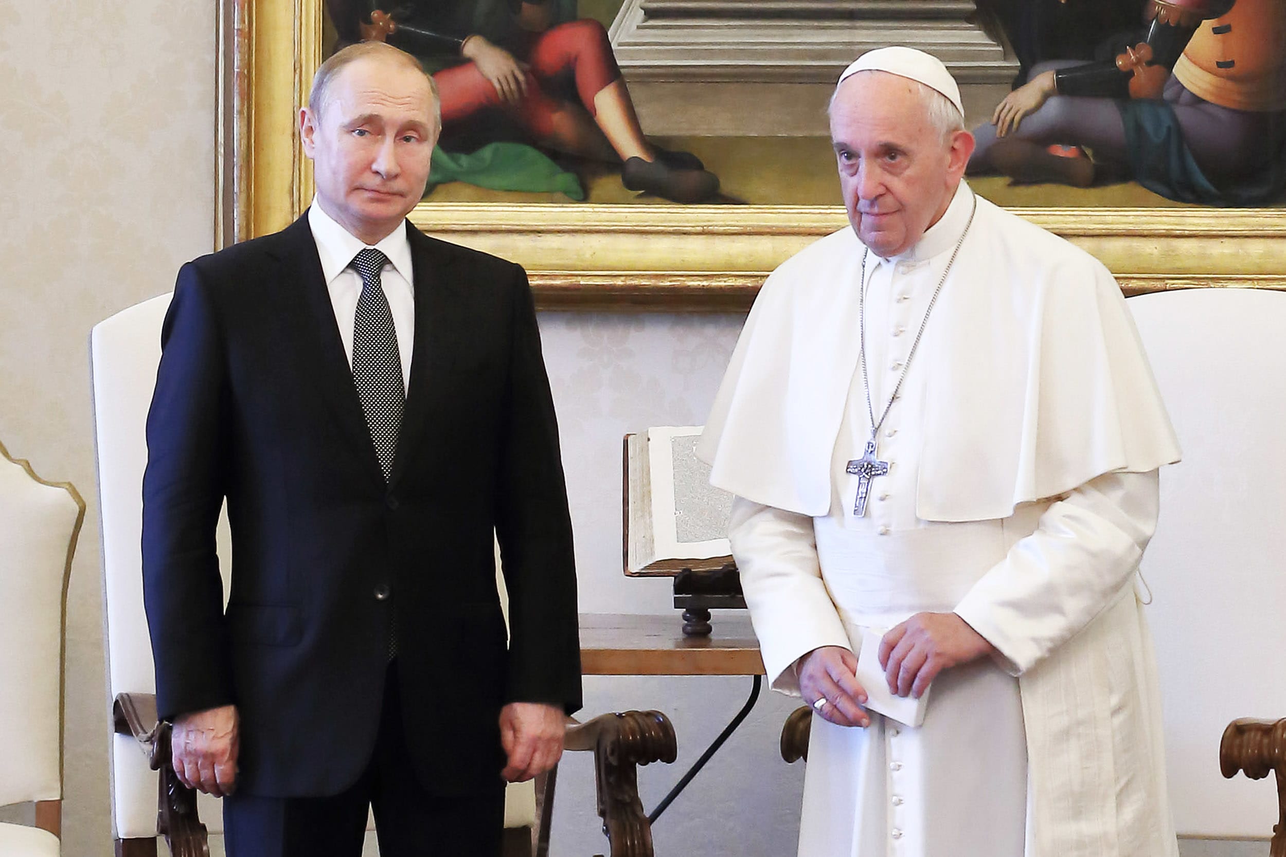 President Putin Meets With Pope Francis At Vatican