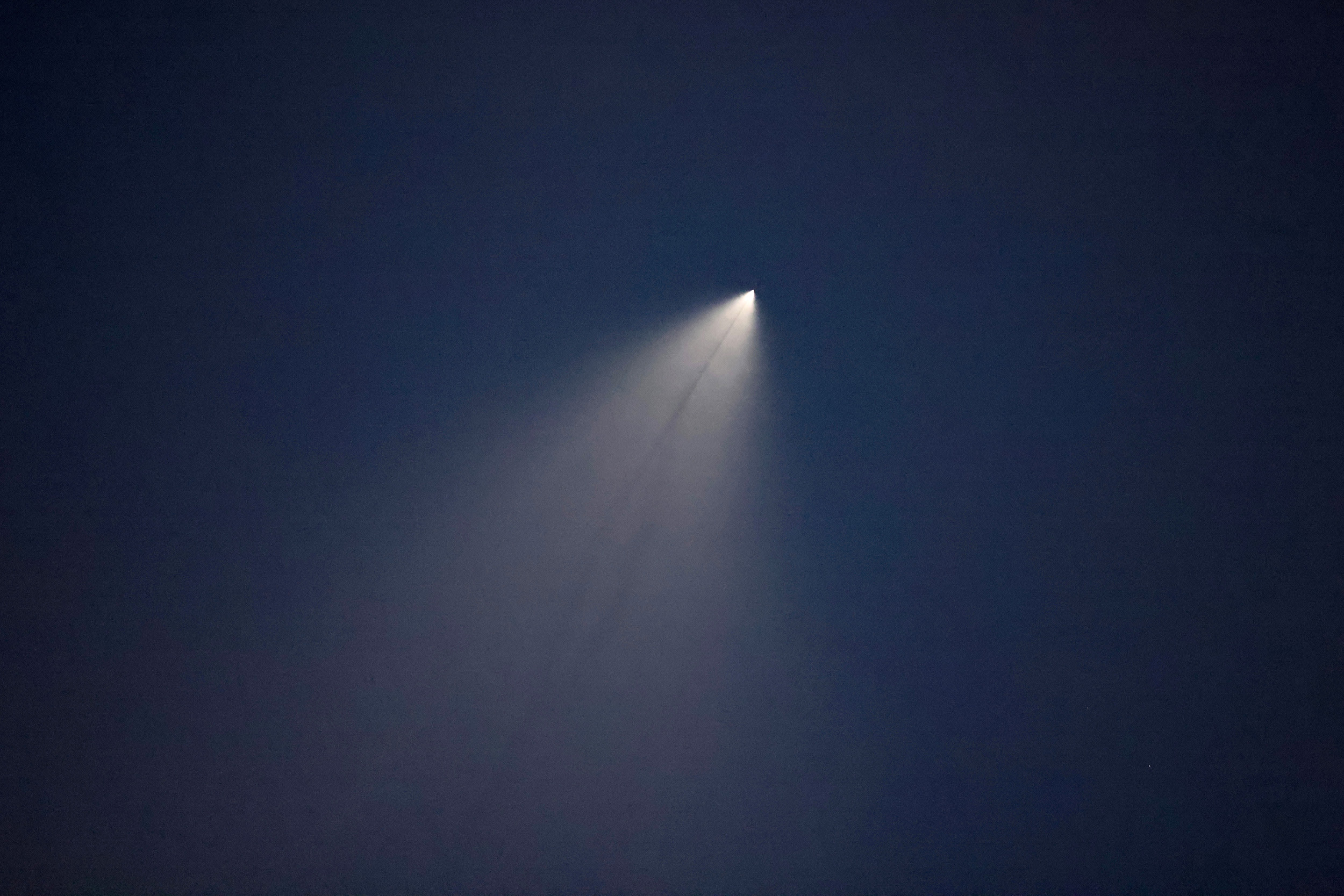 A missile is launched from Iran toward Israel on June 18, 2025.