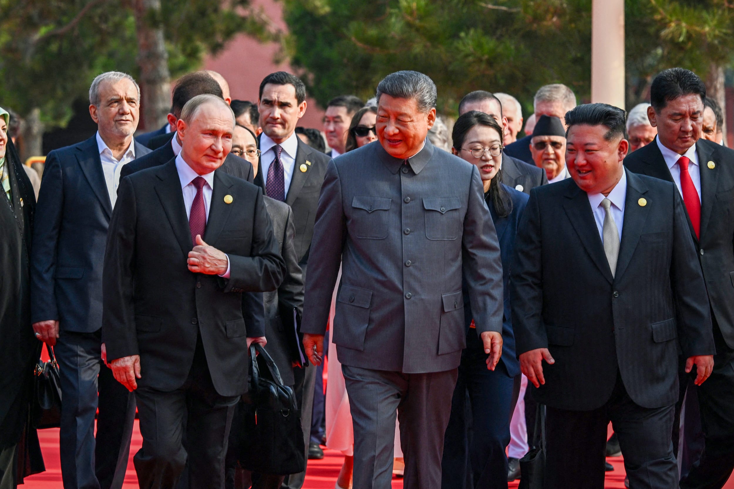 Image: TOPSHOT-CHINA-DEFENCE-ANNIVERSARY-WWII-PARADE