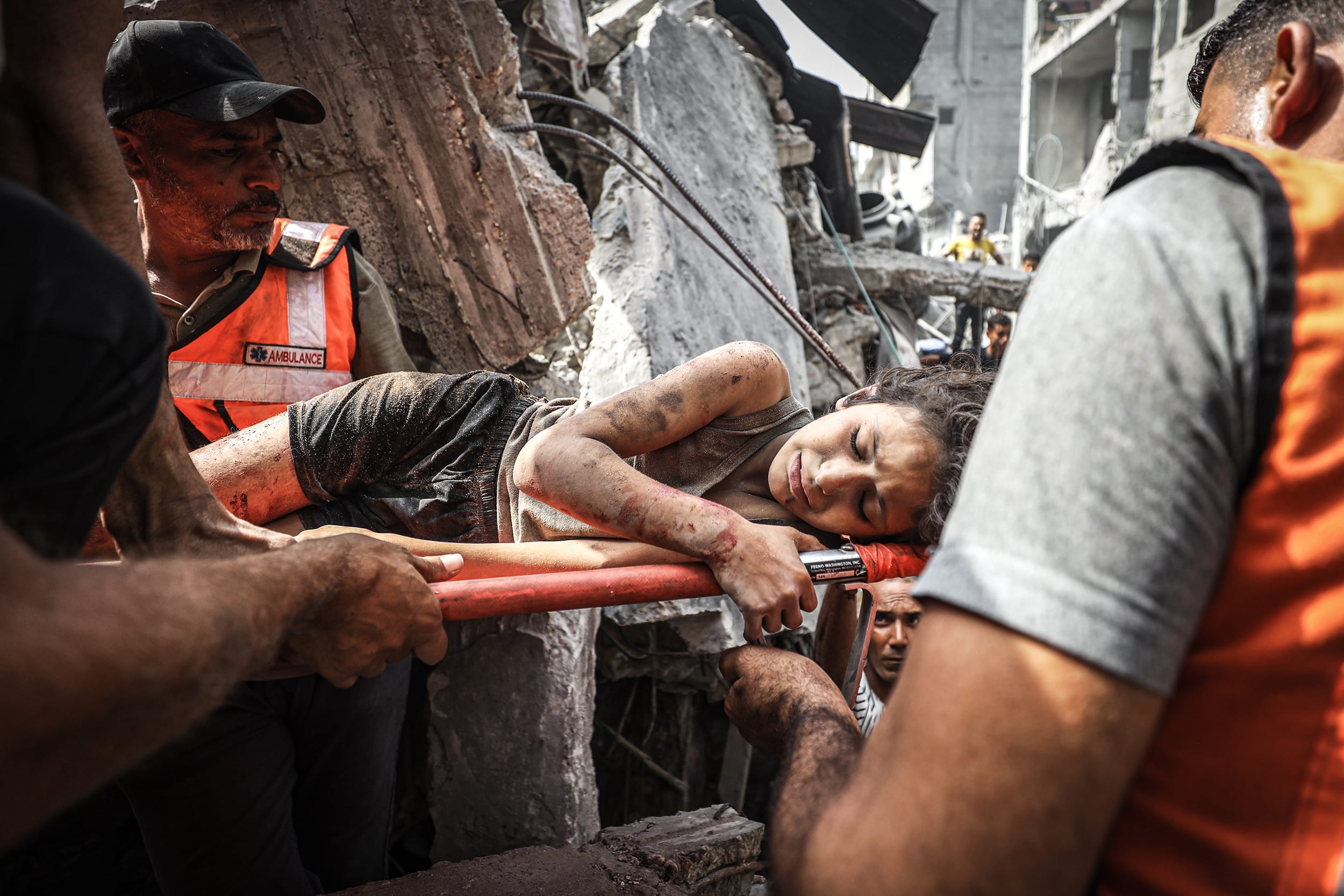 11-year-old Palestinian Marah rescued alive after an Israeli attack in Gaza