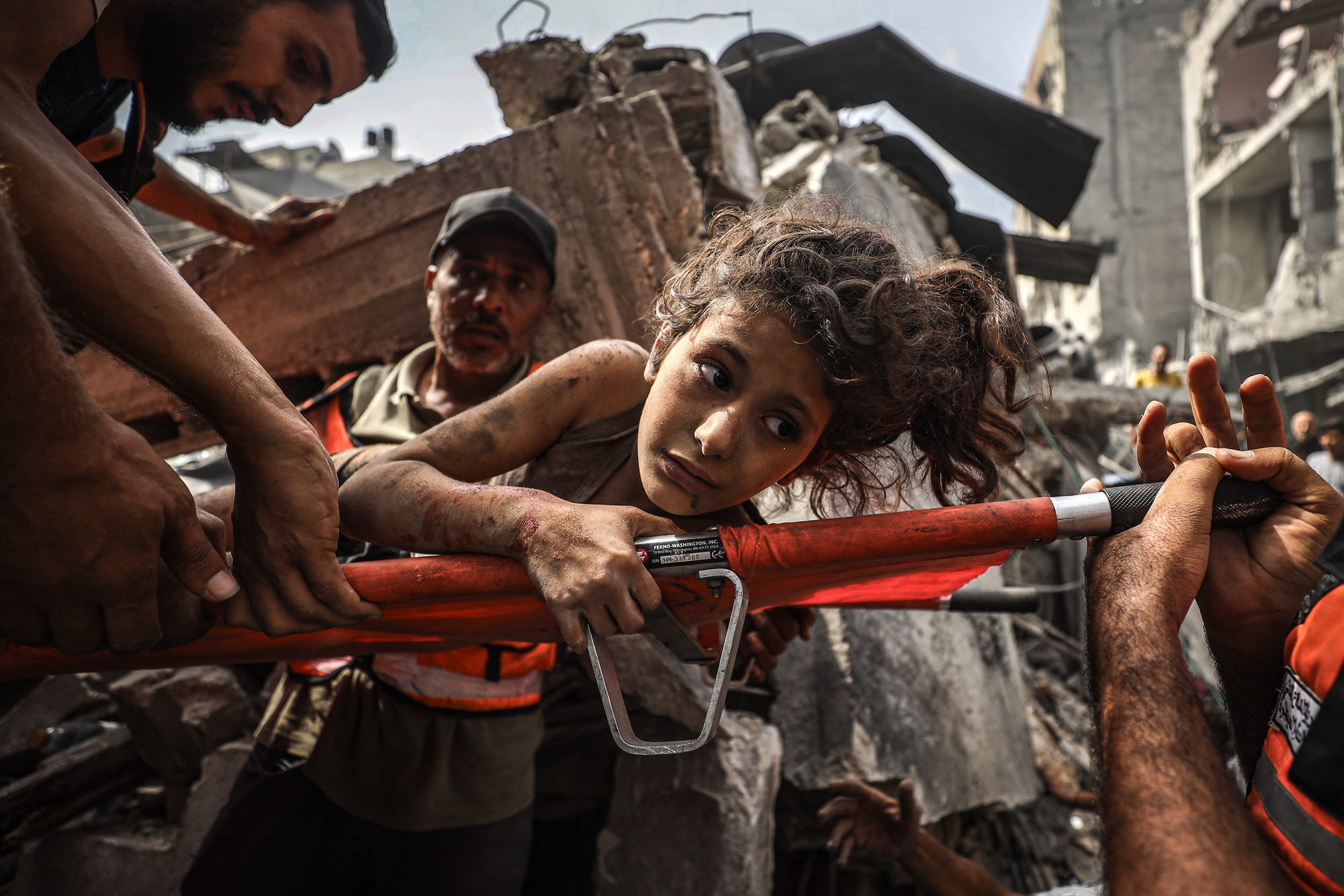 11-year-old Palestinian Marah rescued alive after an Israeli attack in Gaza