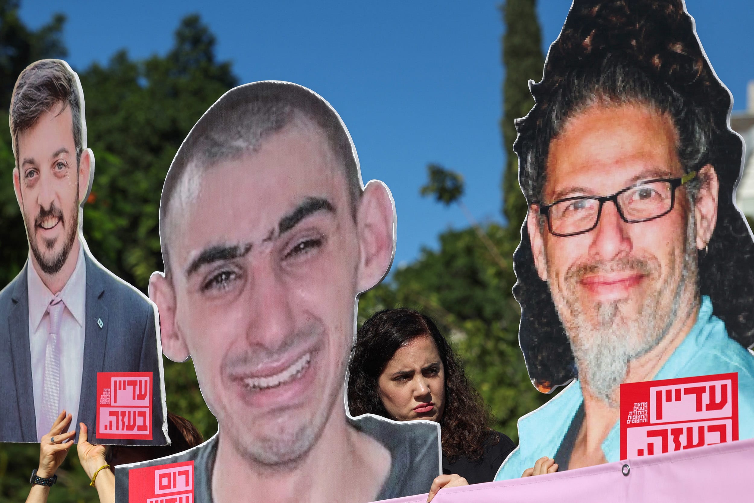 TOPSHOT-ISRAEL-PALESTINIAN-CONFLICT-ANNIVERSARY-HOSTAGES