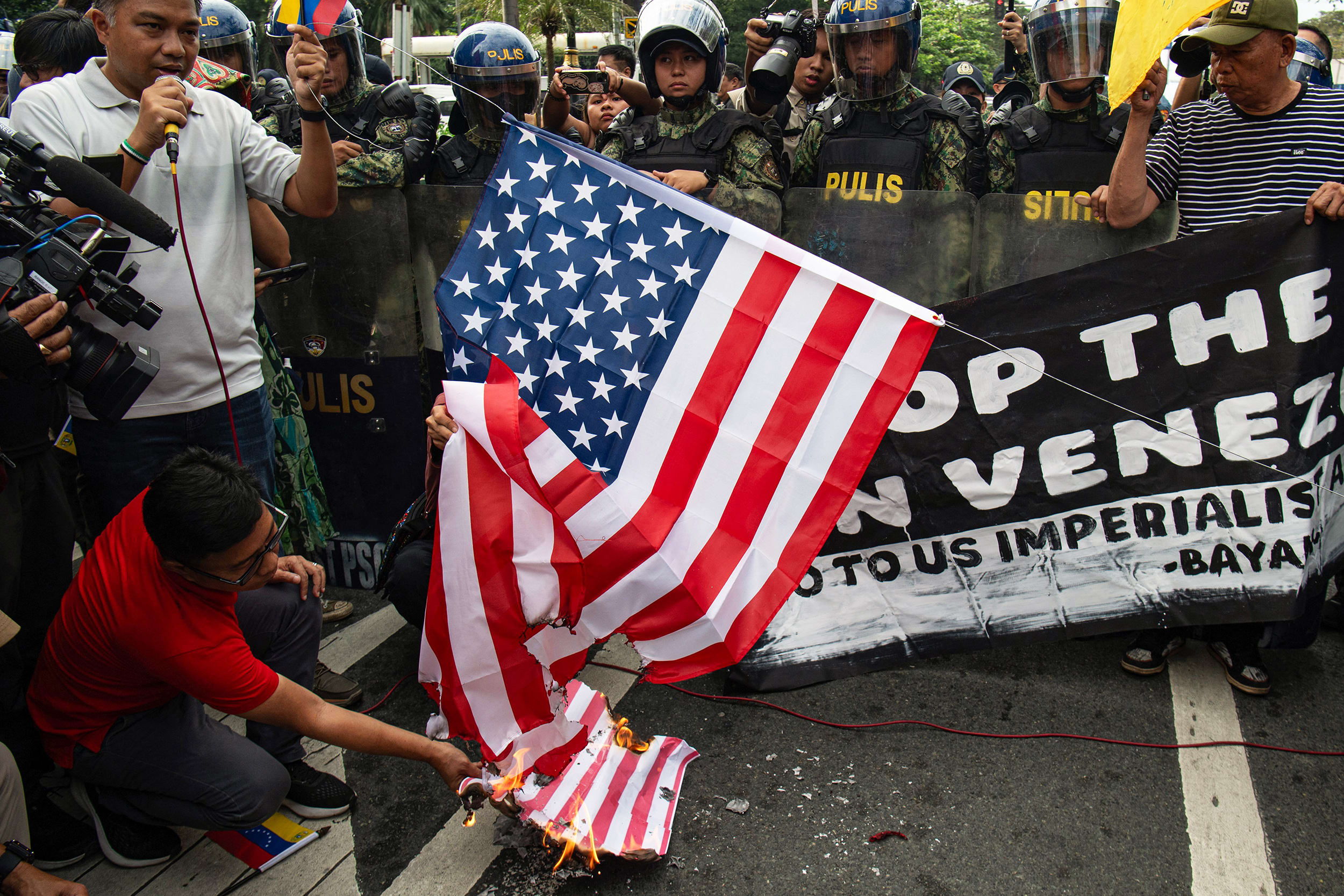 Image: PHILIPPINES-US-VENEZUELA-CONFLICT-PROTEST