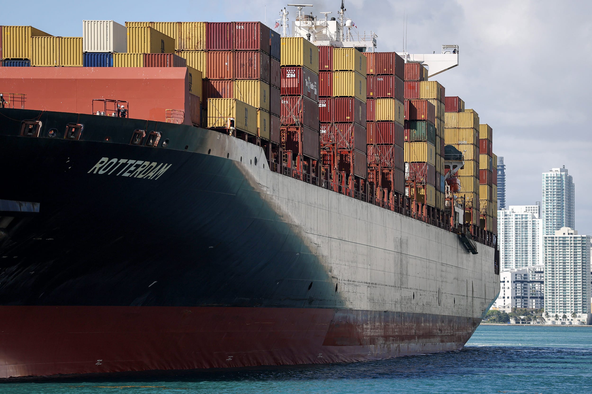 Shipping containers.