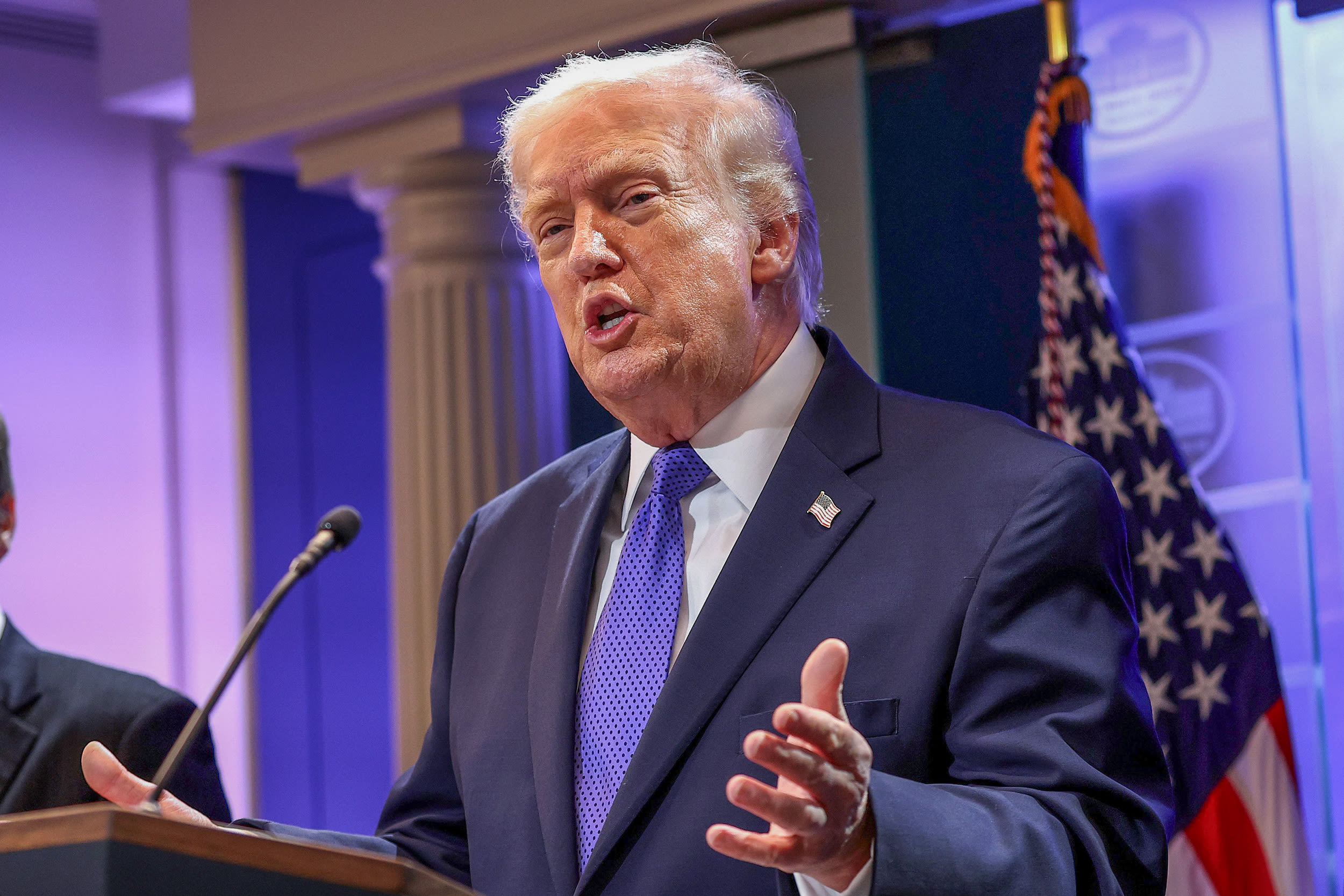 Image: President Trump Holds Press Briefing On Supreme Court's Decision To Strike Down His Global Tariffs
