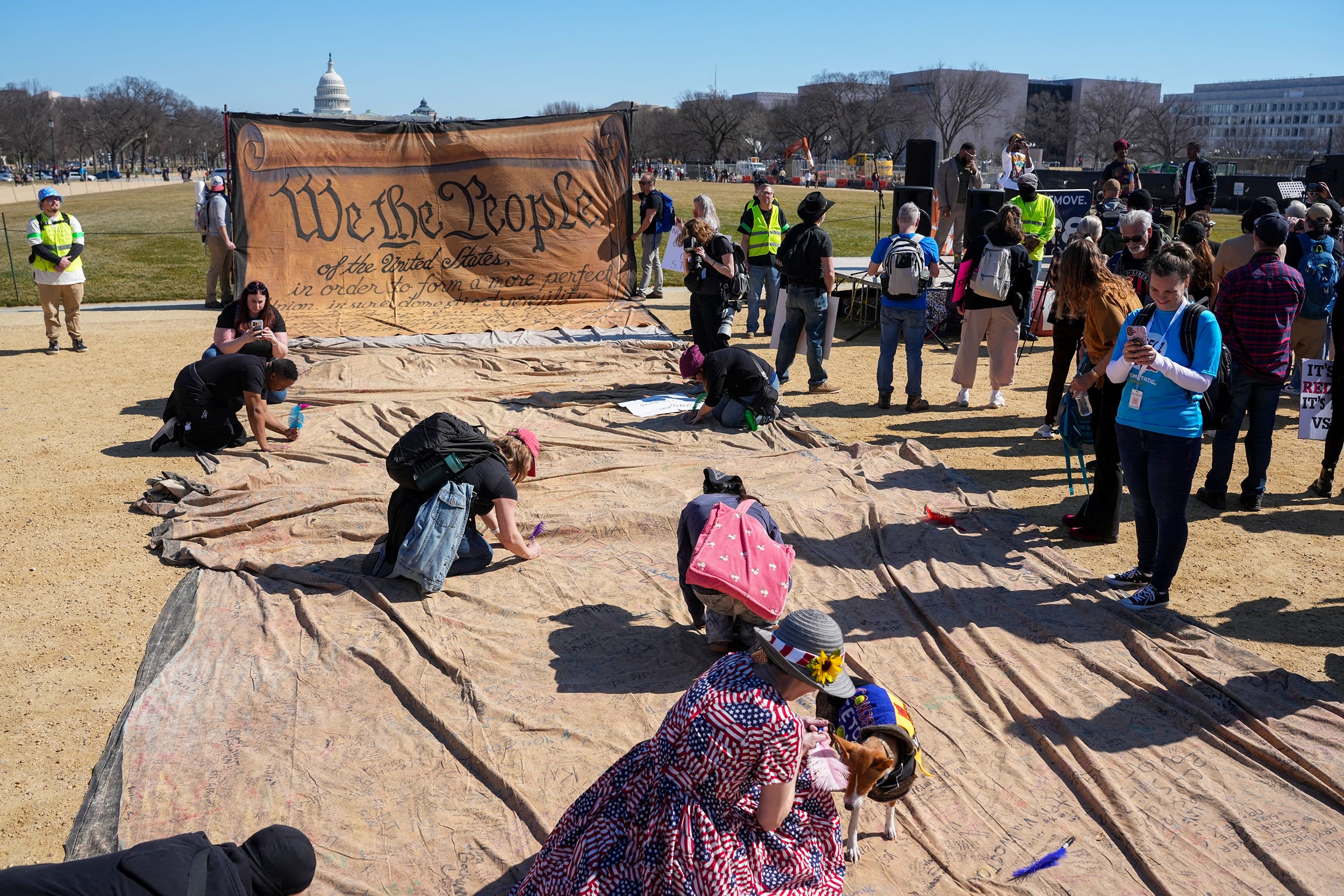 People protest in DC.