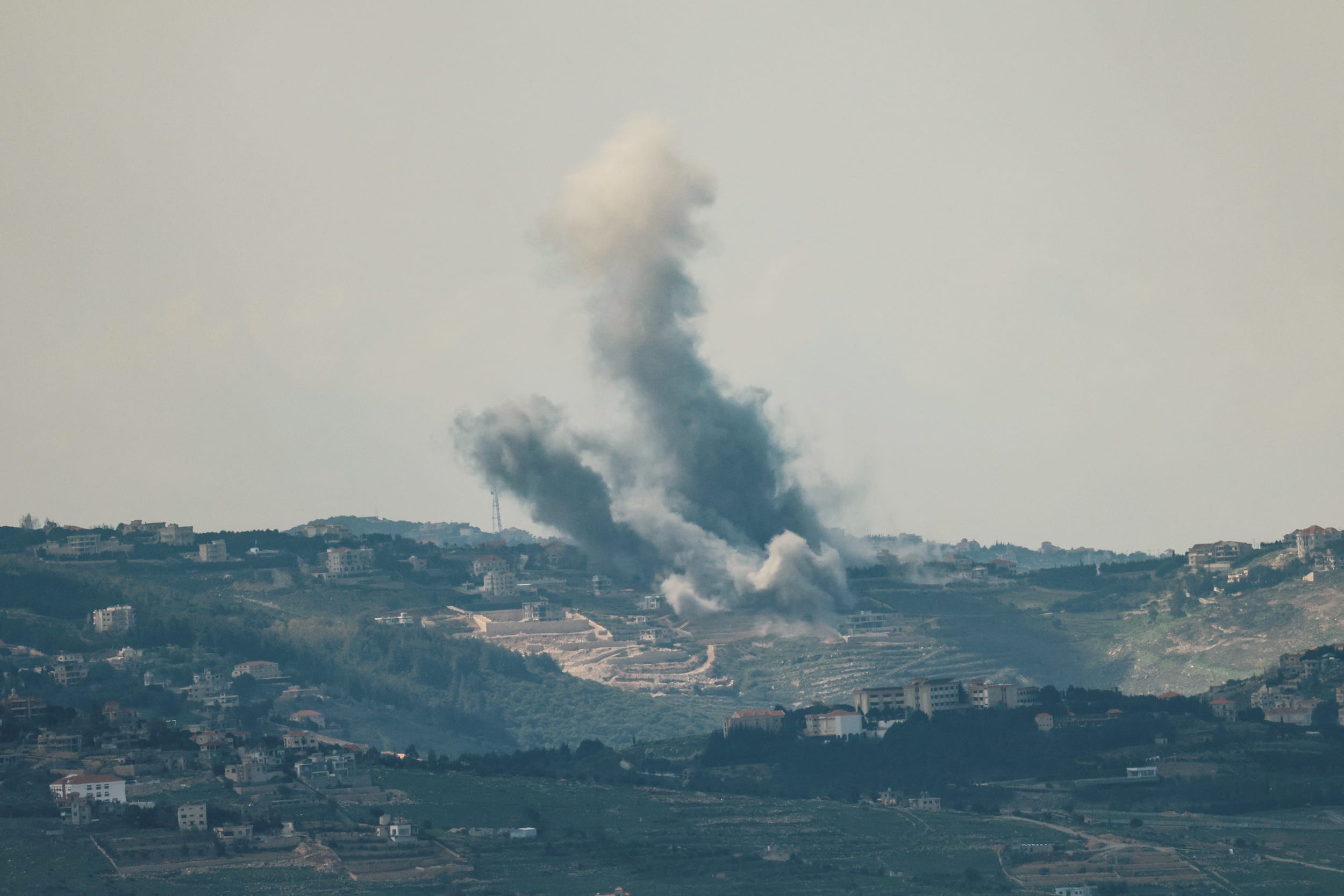 Smoke riswes from the site of an Israeli airstrike in southern Lebanon on March 2, 2026.