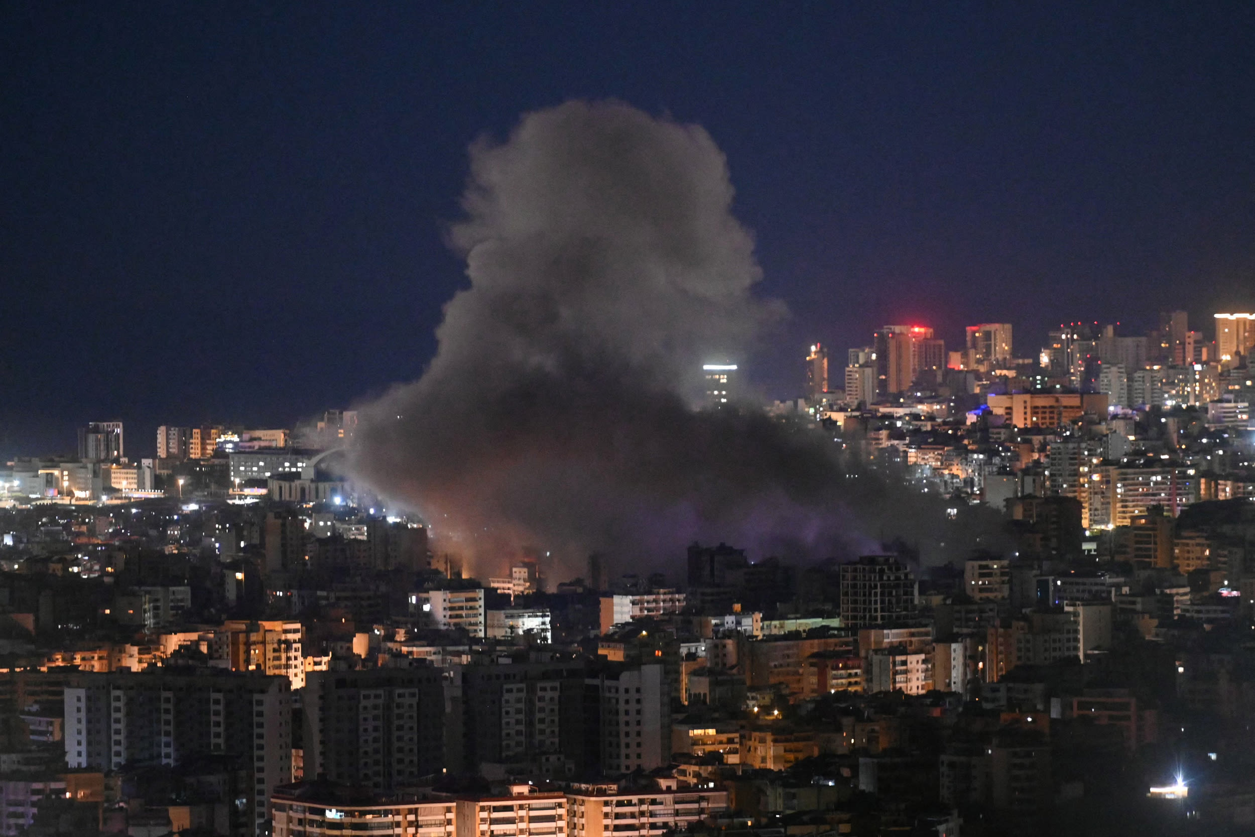 Smoke rises from the site of an Israeli airstrike that targeted an area in southern Beirut on March 5, 2026. 