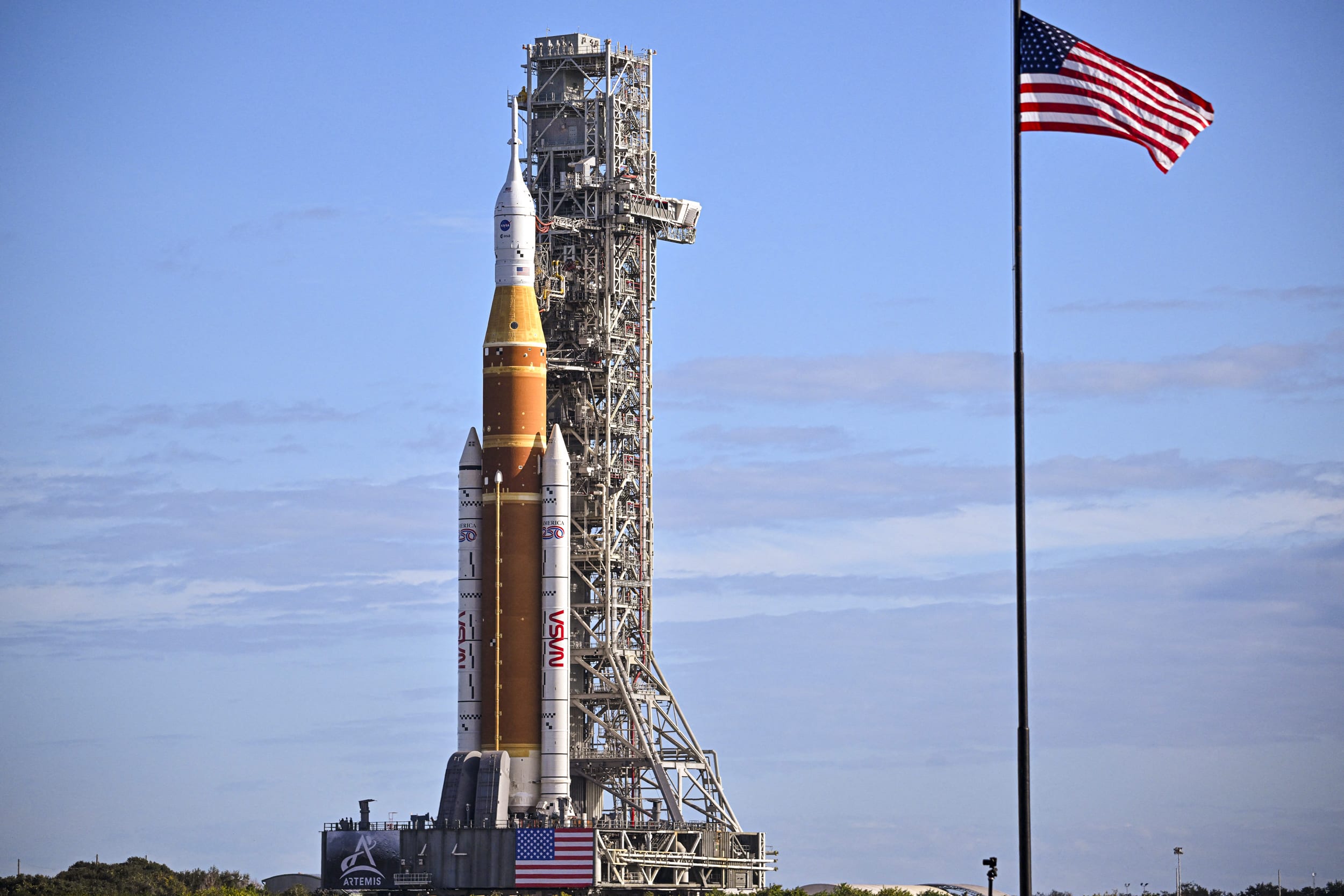 NASA's Artemis II Space Launch System rocket and Orion spacecraft 