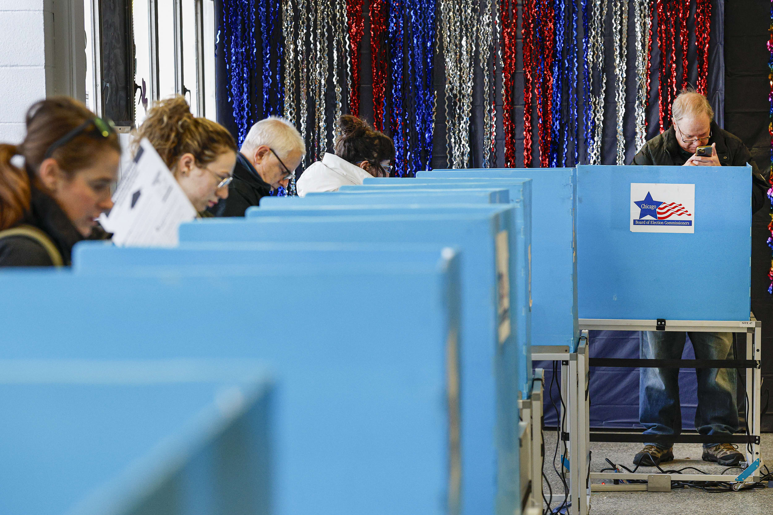 People cast their votes