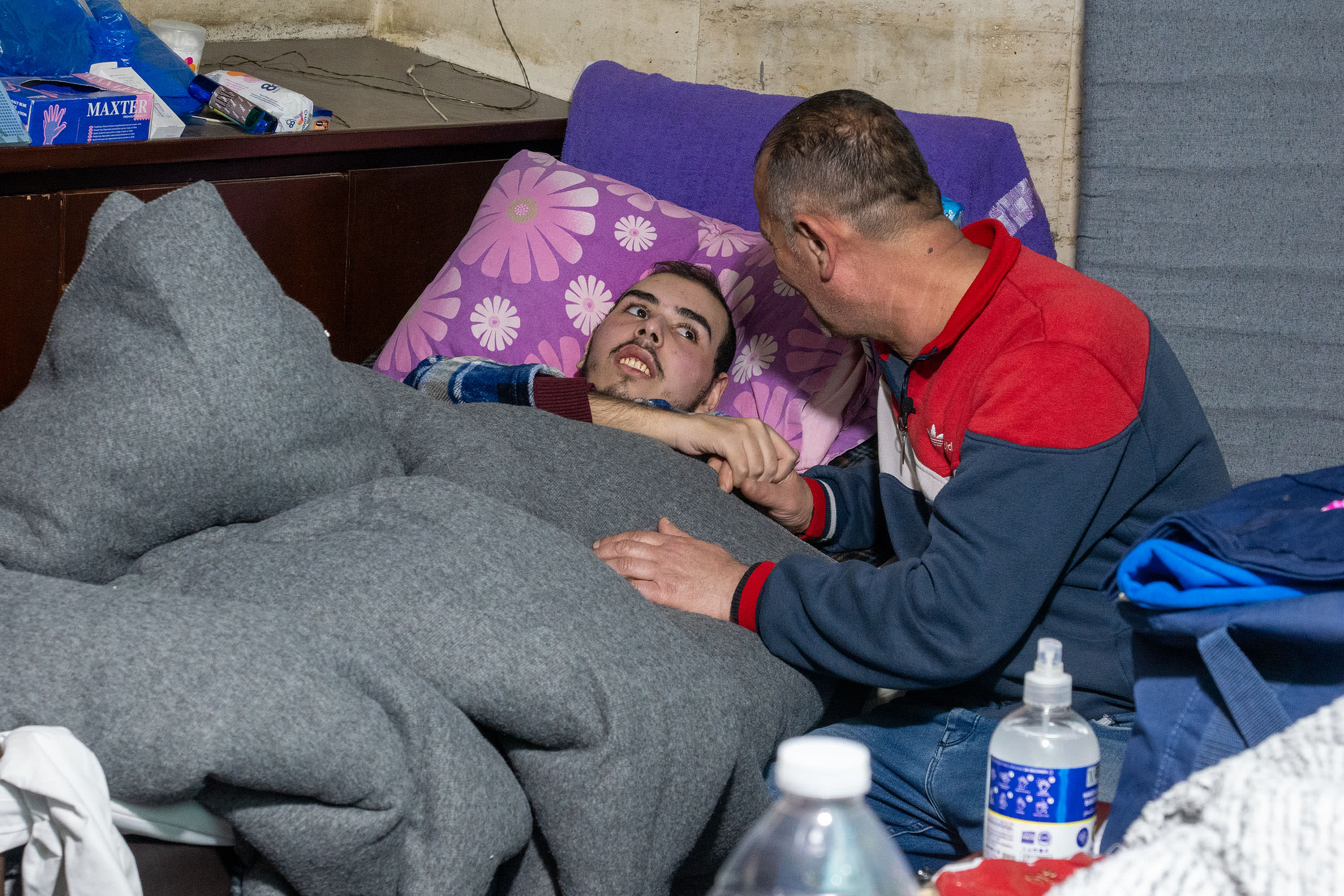 Internally displaced persons at a camp in Beirut, Lebanon. 