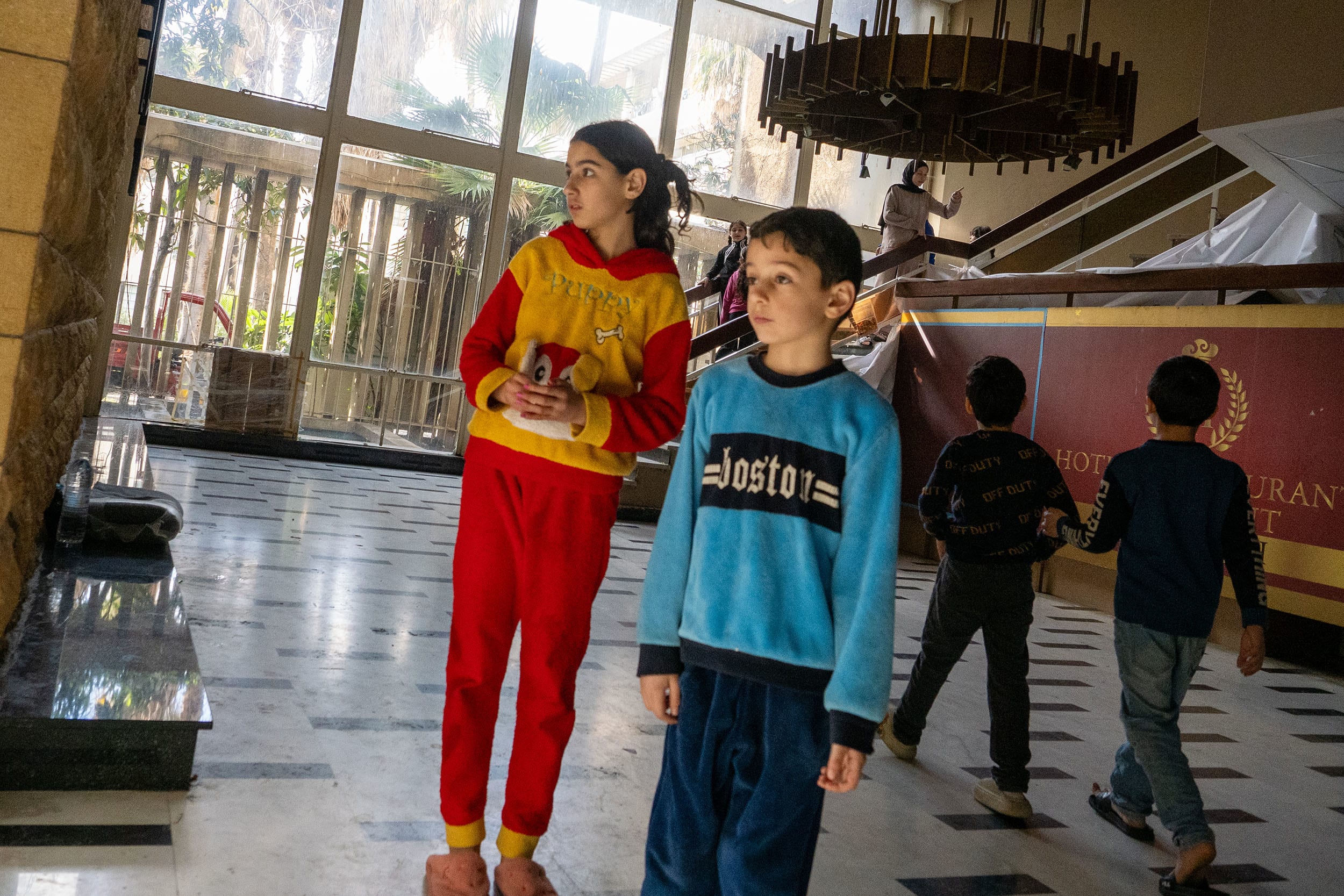 Internally displaced persons at a camp in Beirut, Lebanon. 