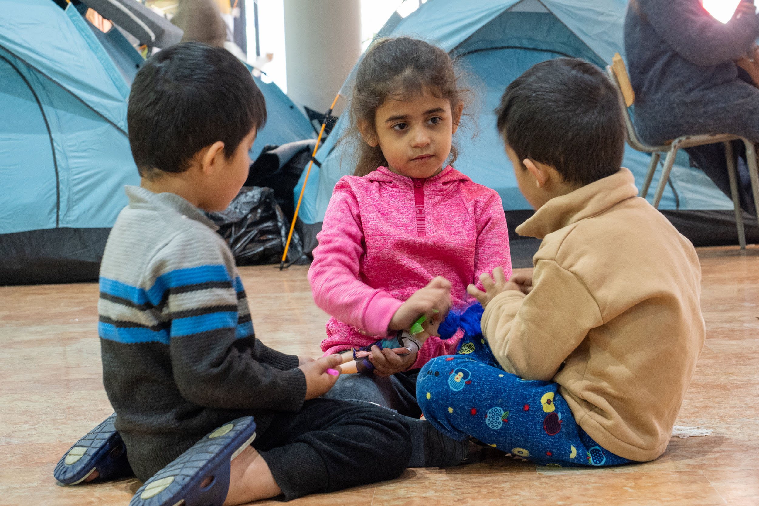 Internally displaced persons at a camp in Beirut, Lebanon. 