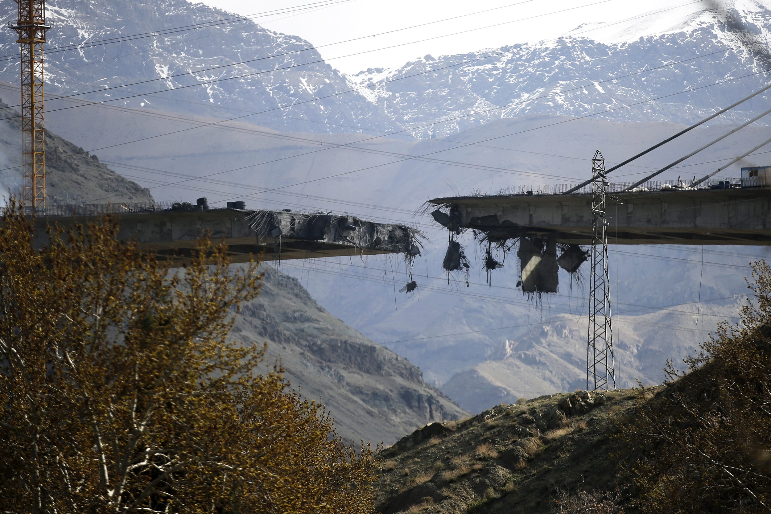 Bridge damaged in repeated strikes near Tehran