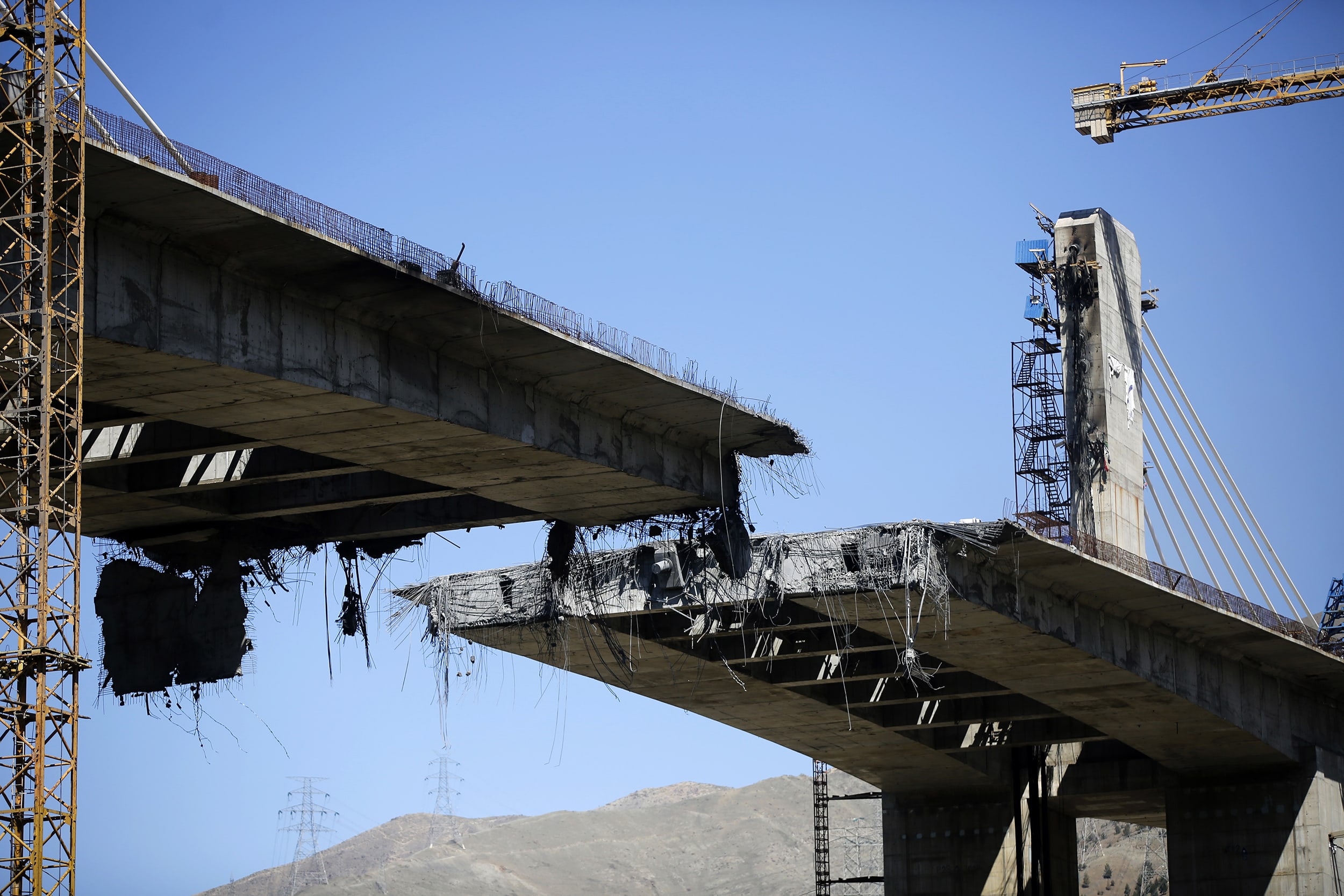 Bridge sections destroyed in strike near Tehran