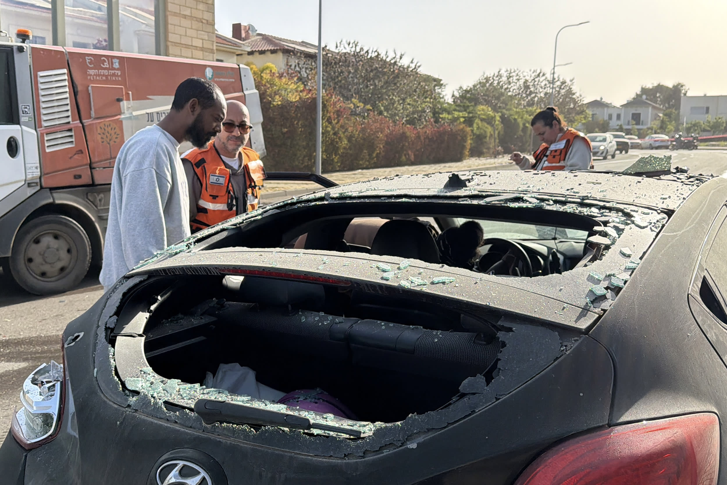 A piece of debris from a retaliatory missile launched from Iran caused damage in Tel Aviv