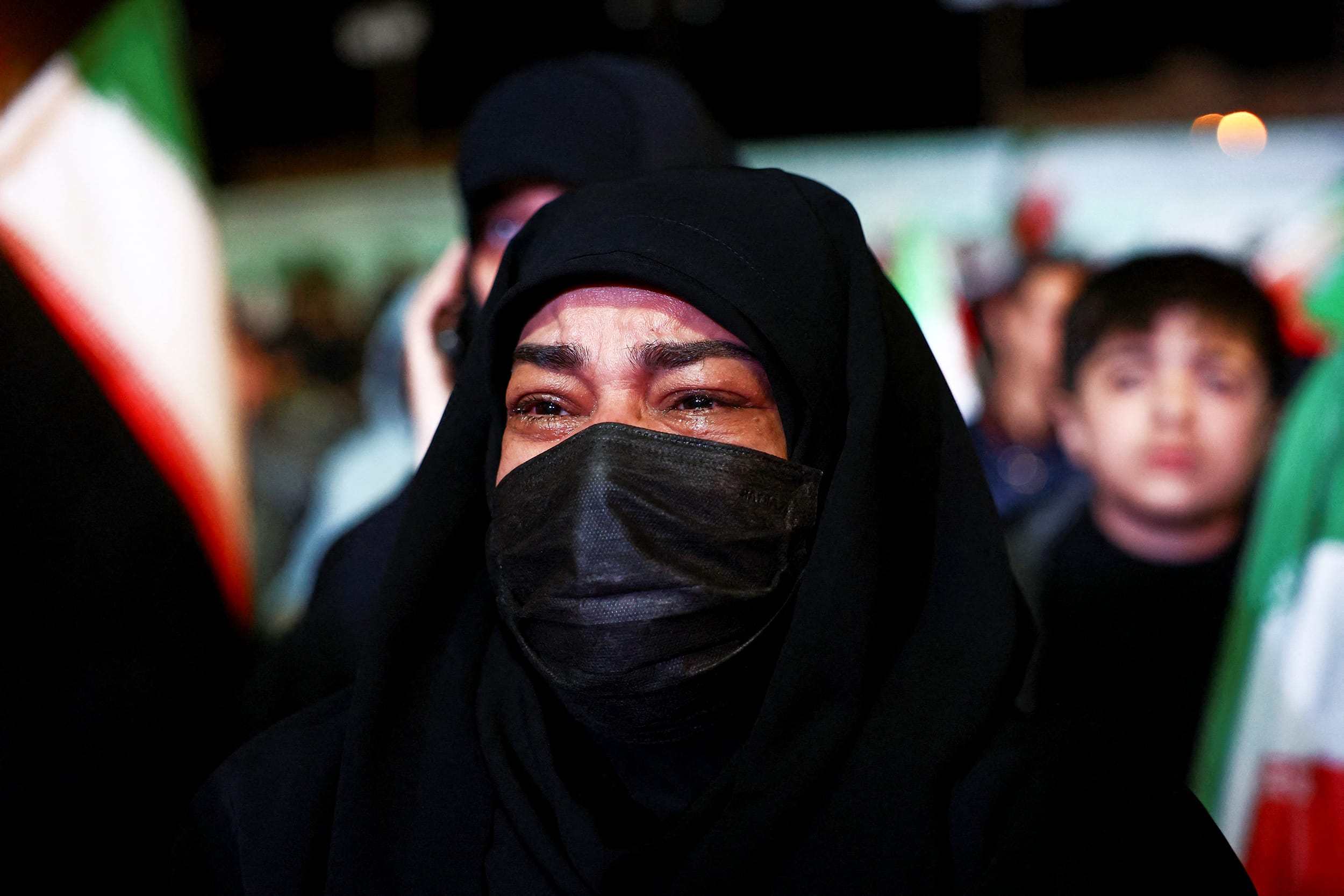 People gather after a two-week ceasefire in the Iran war was announced, in Tehran
