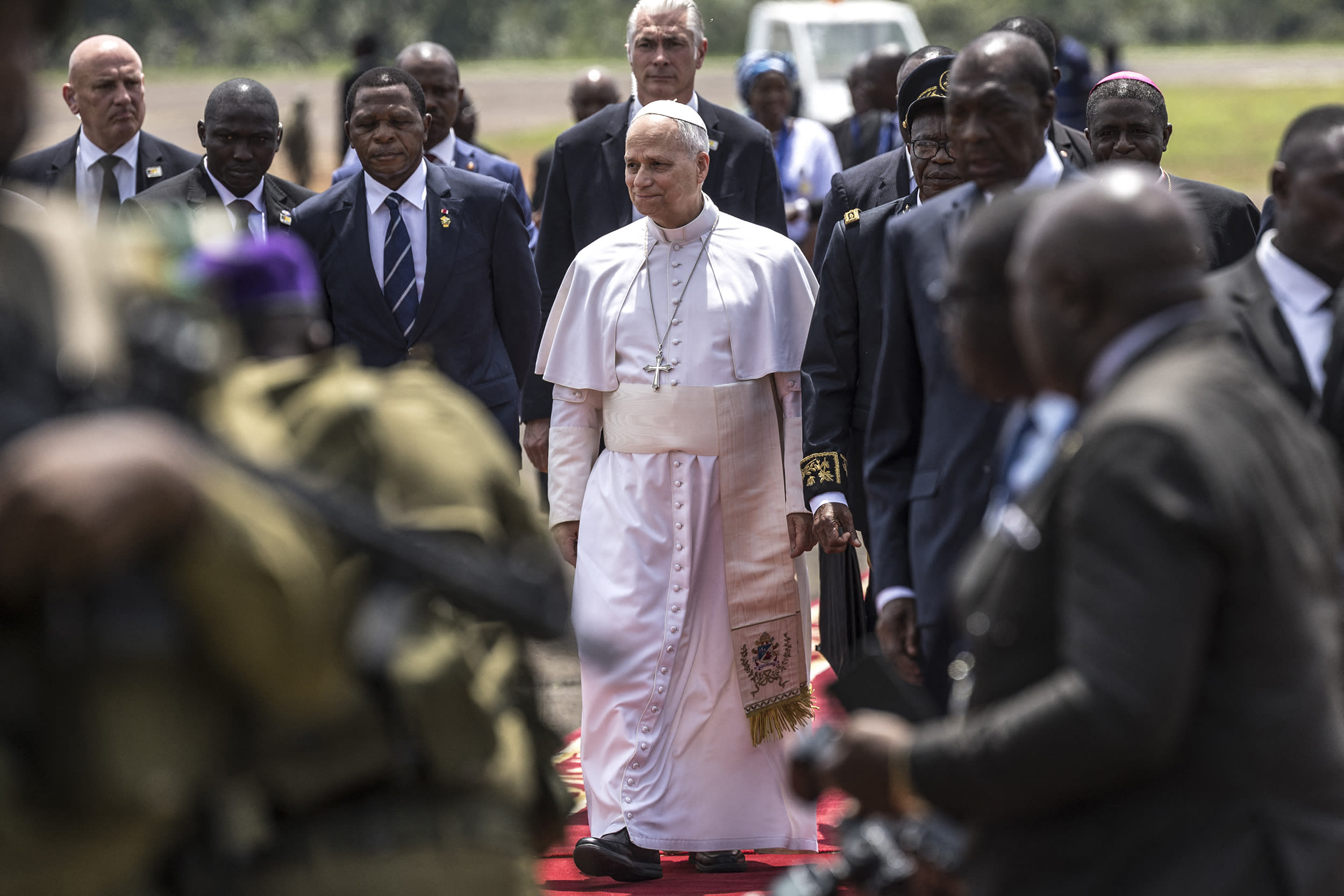 Pope Leo arrives in Bamenda, Cameroon