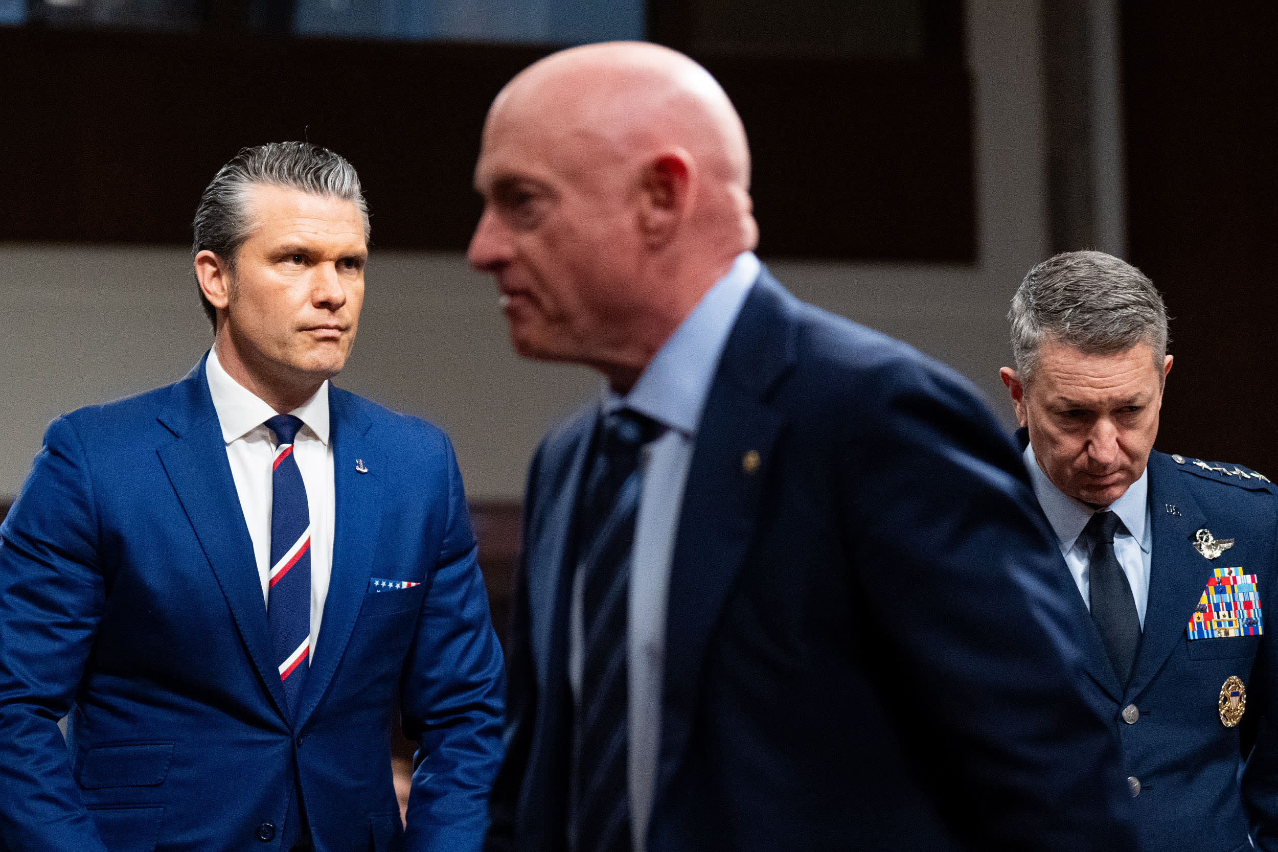 Sen. Mark Kelly and Secretary of Defense Pete Hegseth