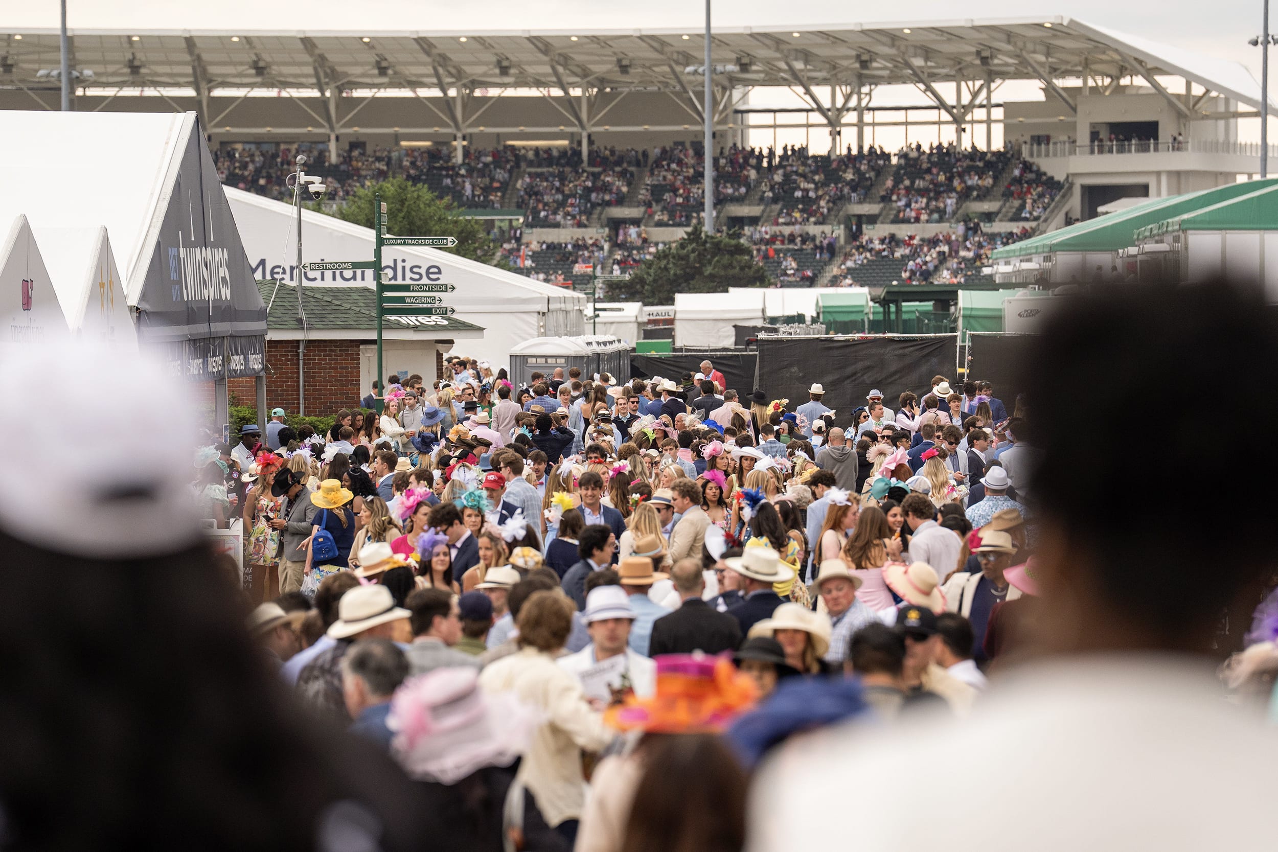 A huge crowd at Churchill Downs for the Kentucky Derby.
