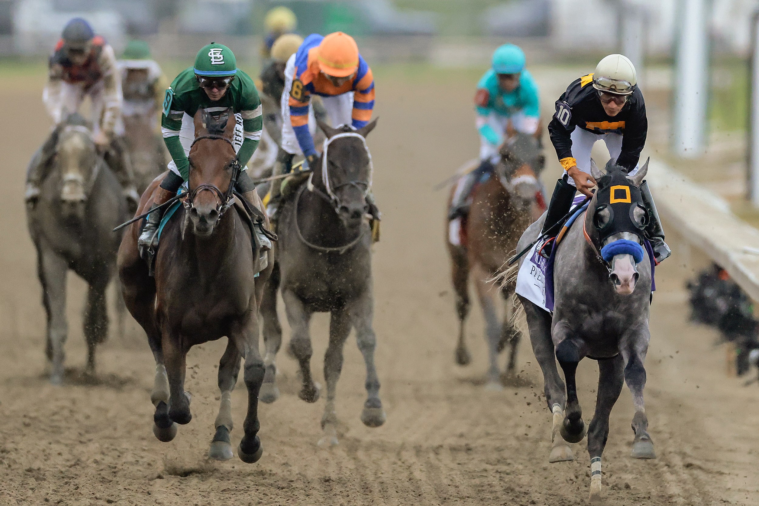 Preakness Stakes race action.
