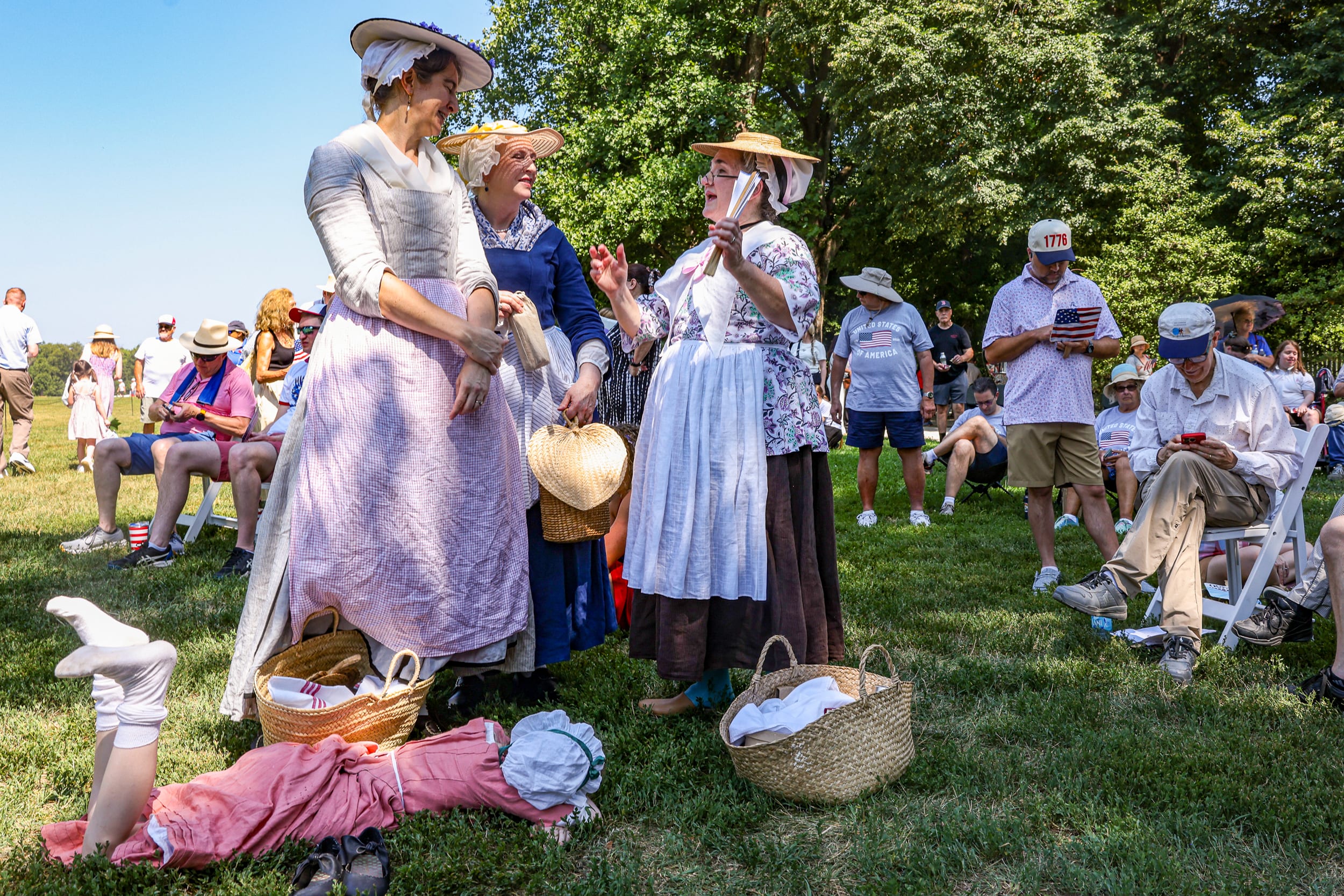 Reenactors in the park.