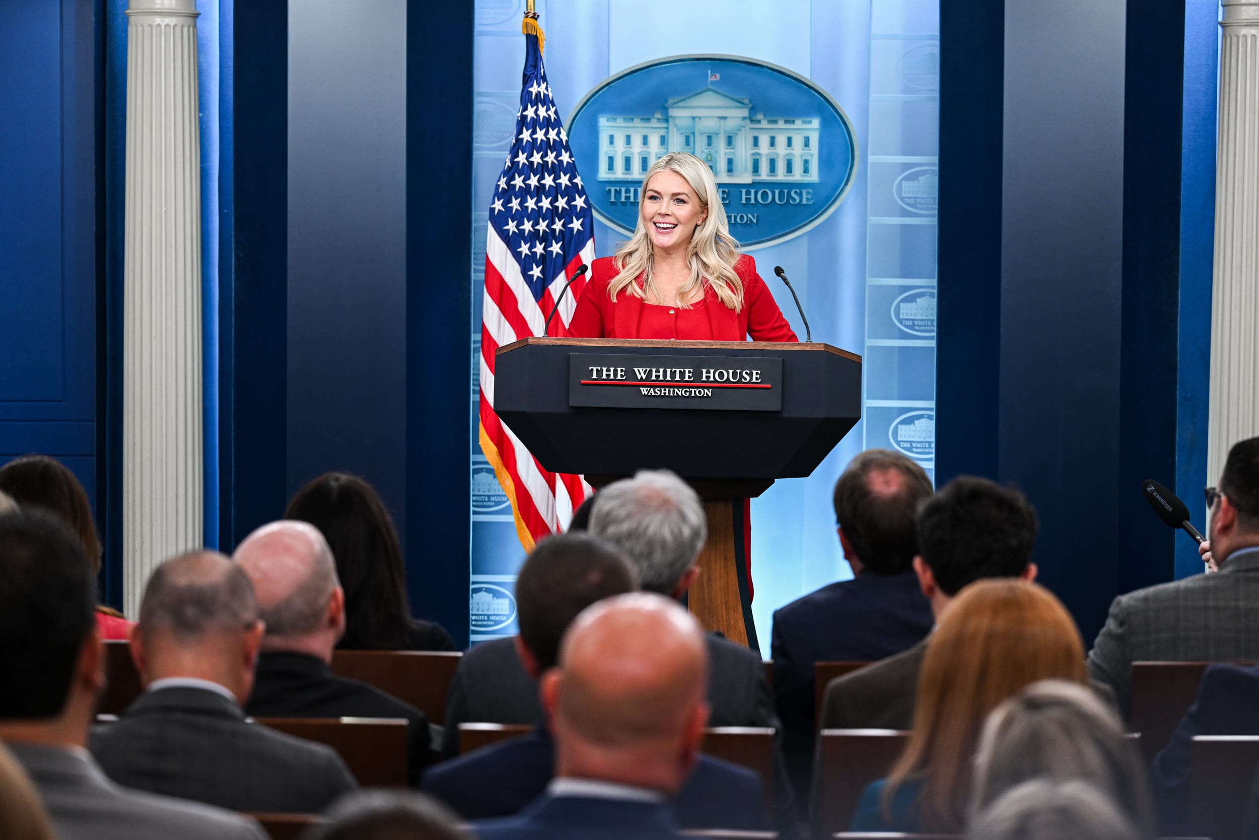White House Press Secretary Karoline Leavitt holds press briefing.