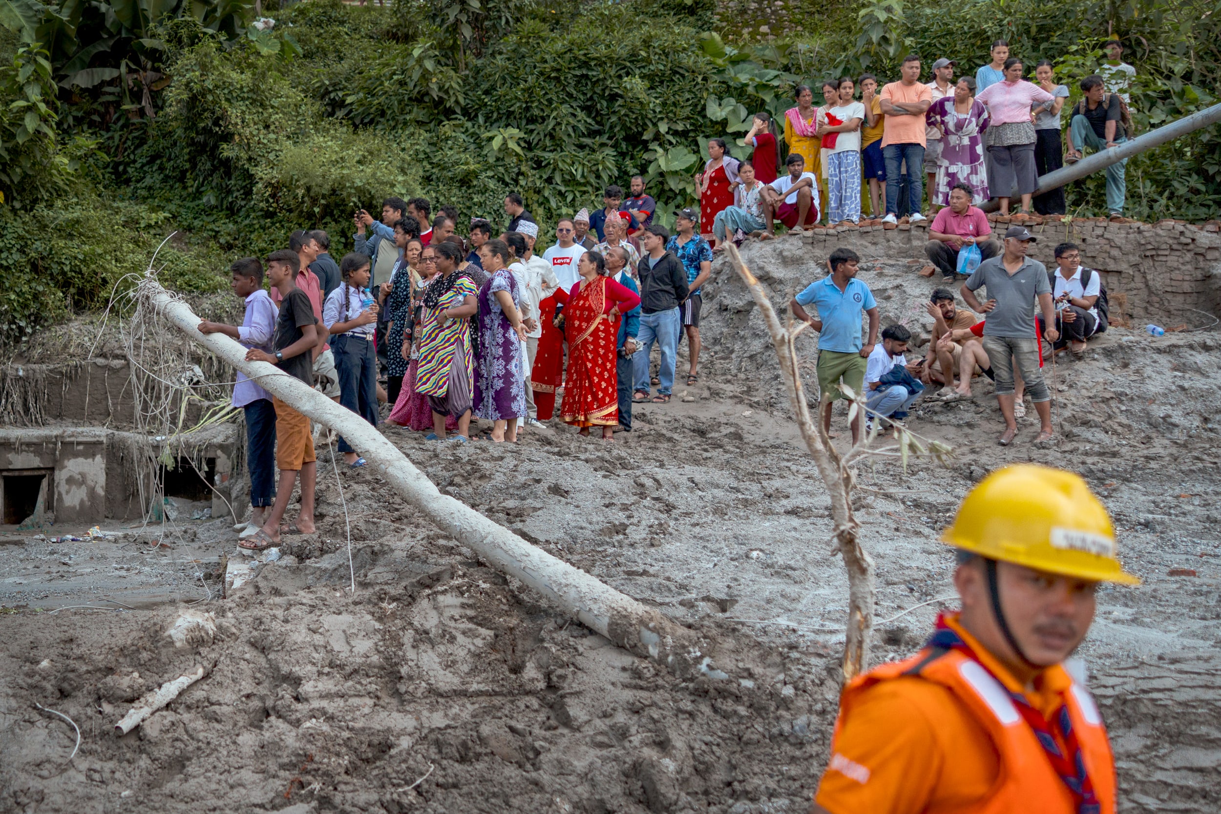 Residents at the aftermath of the floods.
