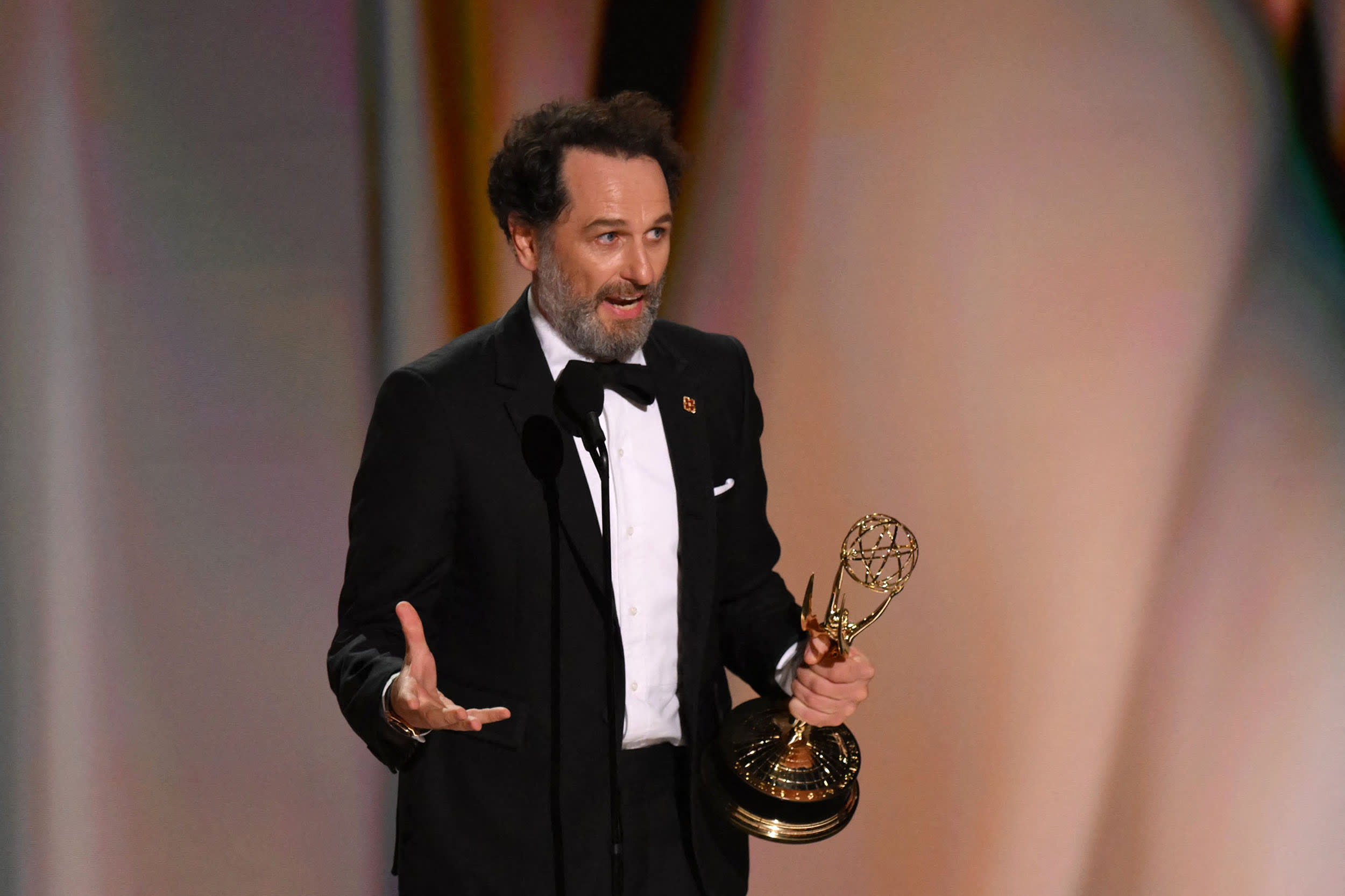 Matthew Rhys accepts the award for Outstanding Lead Actor in a Limited or Anthology Series or Movie for "The Beast in Me."