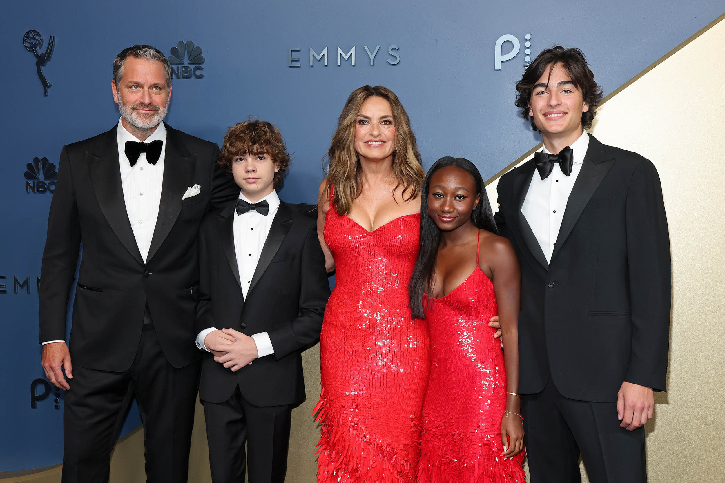 eter Hermann, Andrew Hermann, Mariska Hargitay, Amaya Hermann, and August Hermann attend the 78th Primetime Emmy Awards at Peacock Theater on September 14, 2026 in Los Angeles, California.