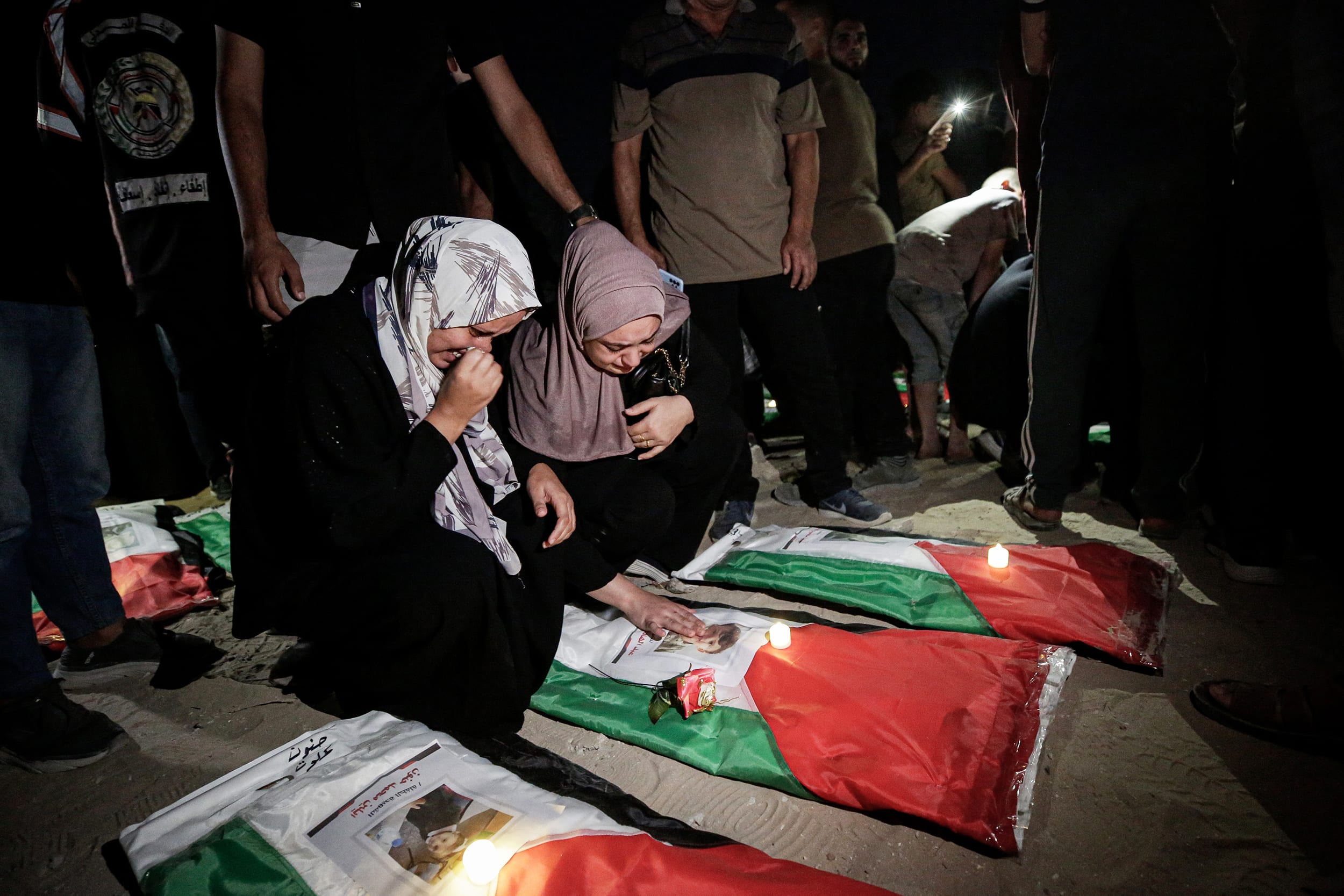 Funeral of Palestinians Recovered From Rubble in Gaza