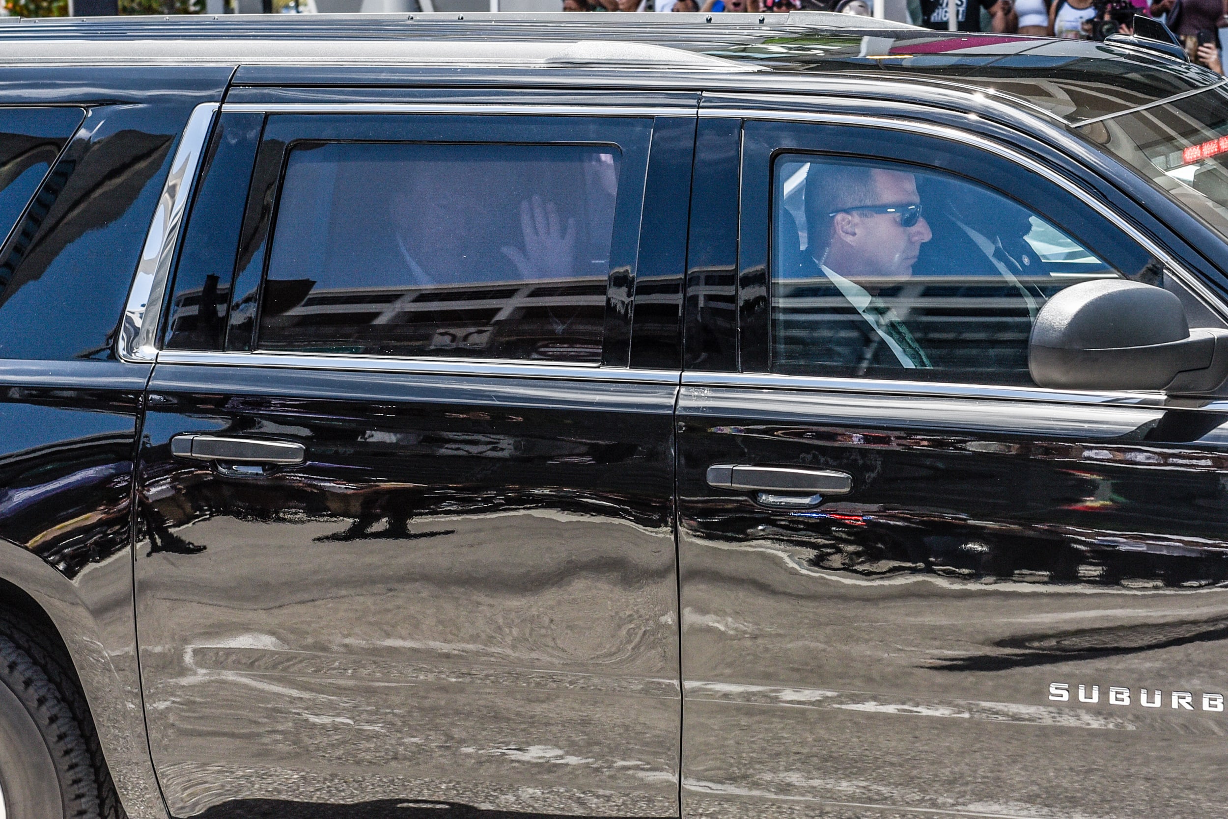 Former President Donald Trump arrives at the Wilkie D. Ferguson Jr. United States Federal Courthouse on June 13, 2023, in Miami.