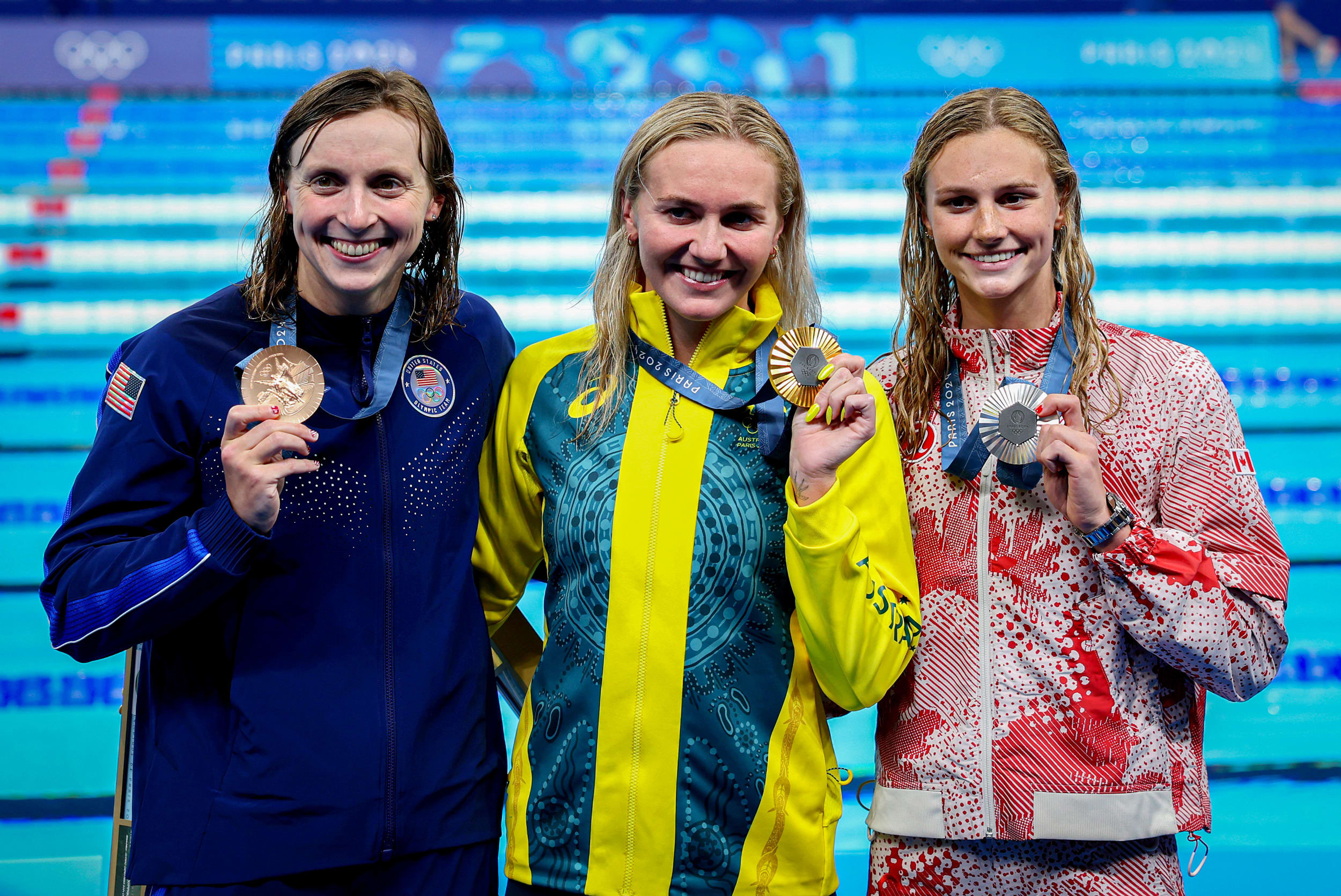 Katie Ledecky, Ariarne Titmus and Summer McIntosh.