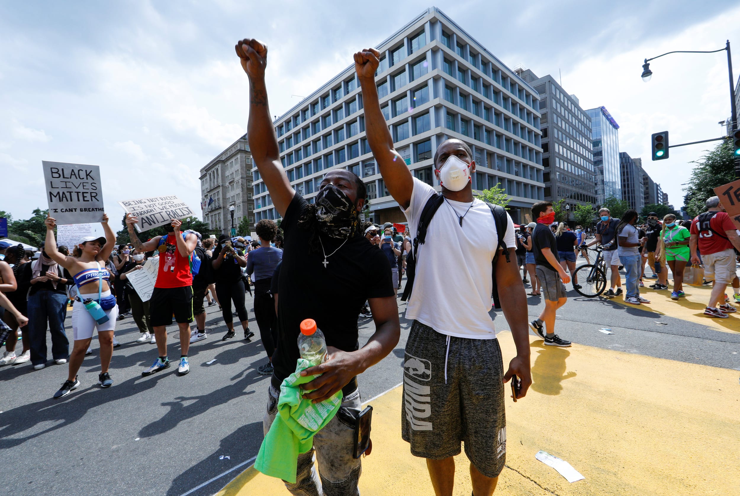Image: Protest against racial inequality in the aftermath of the death in Minneapolis police custody of George Floyd, in Washington