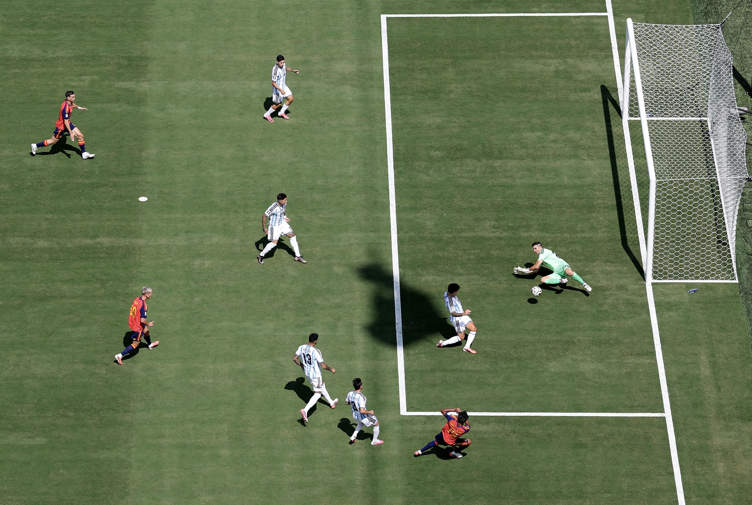 On-field action during the world cup final match.