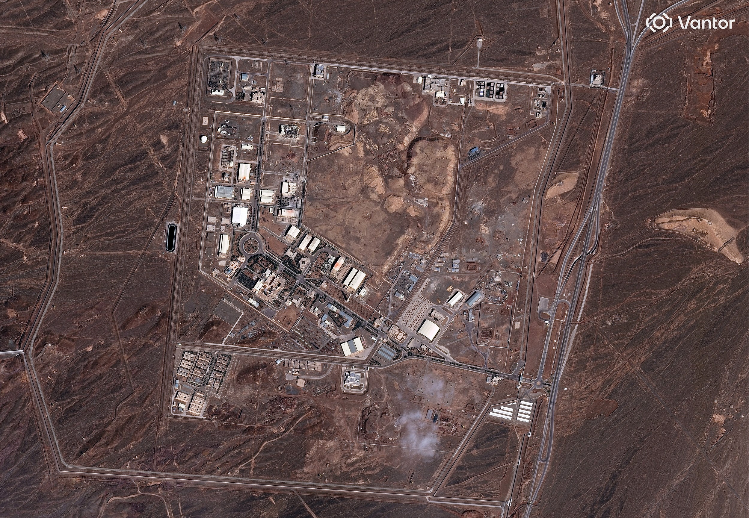 Satellite imagery released on March 2, 2026 shows an overview of the Natanz nuclear complex facility with damage observed on several buildings near Natanz, Isfahan province, Iran.