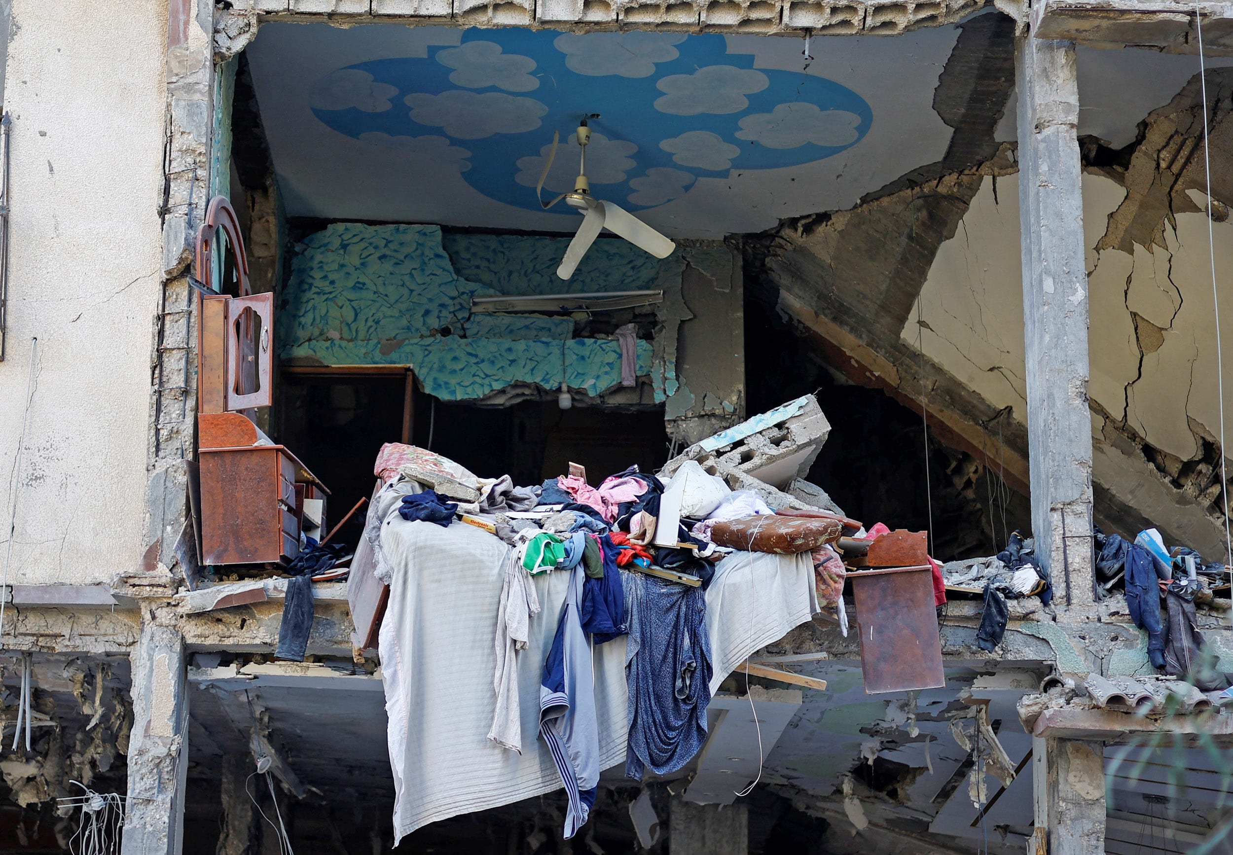 A destroyed house after an Israeli strike in Khan Yunis, southern Gaza Strip, on Oct. 20, 2023.