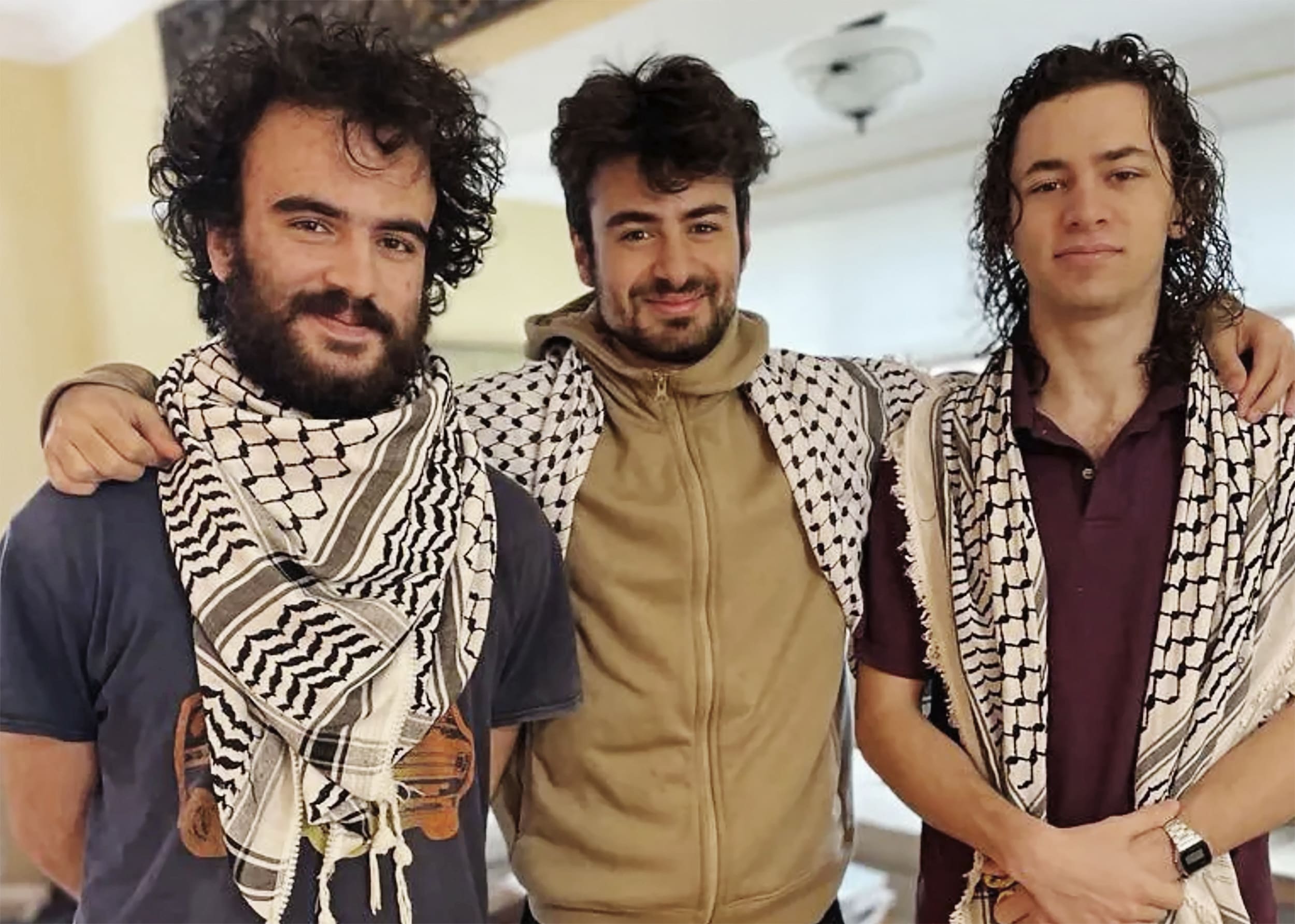 From left, Tahseen Ali Ahmad, Kinnan Abdalhamid, and Hisham Awartani.