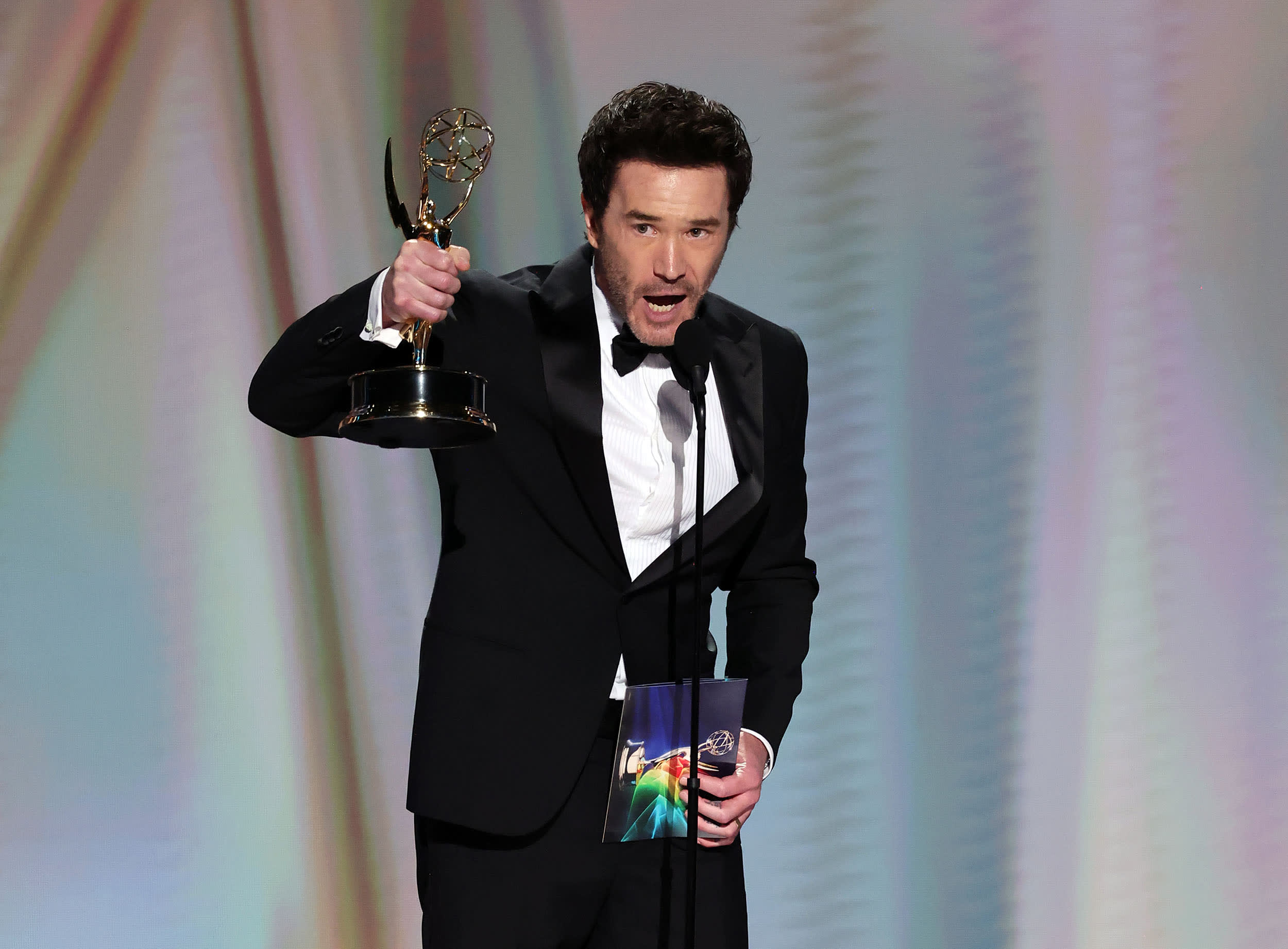 Tom Pelphrey accepts the Outstanding Supporting Actor in a Drama Series Award for "Task."