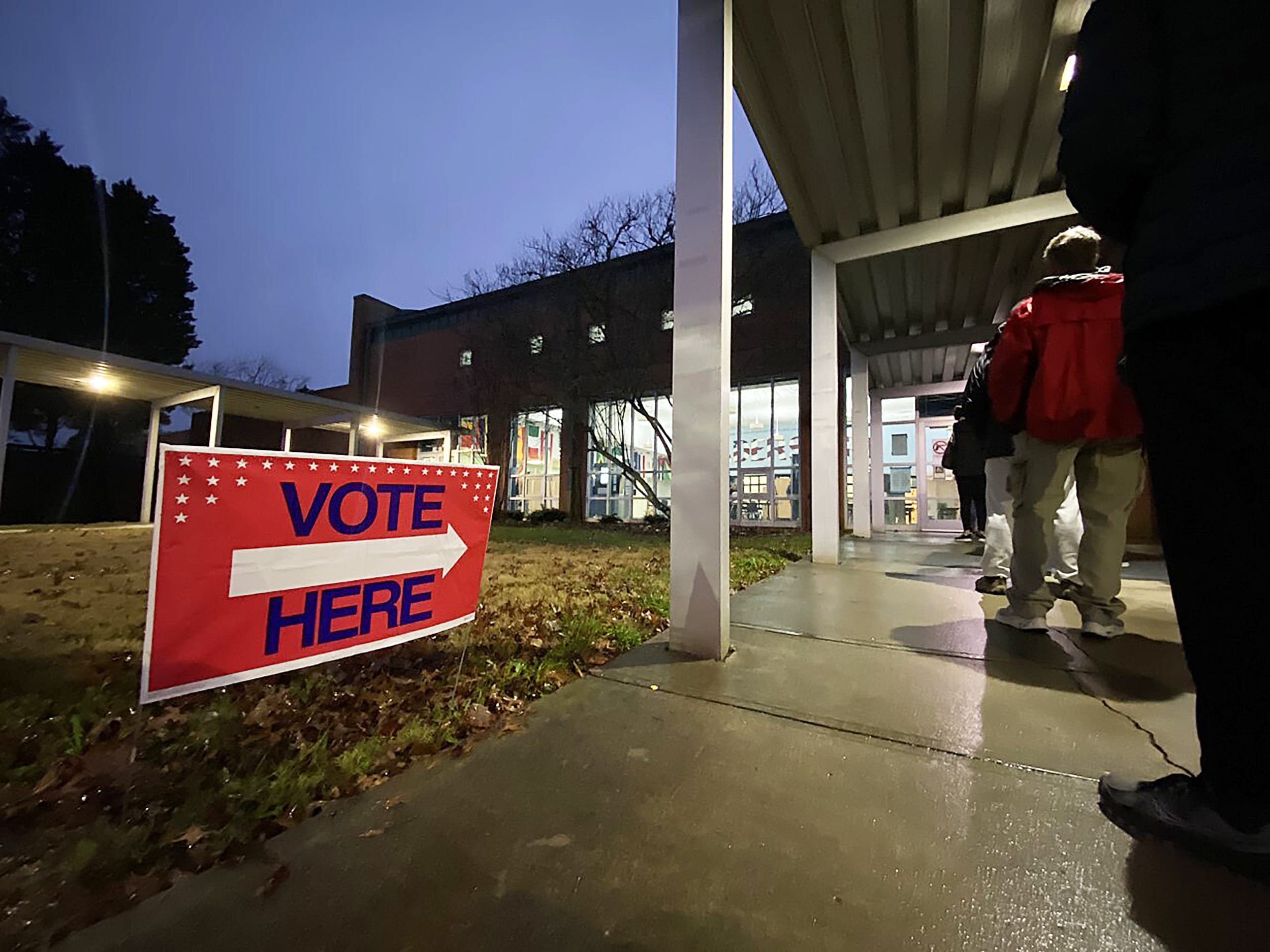 Voters in suburban Atlanta line up at a polling location