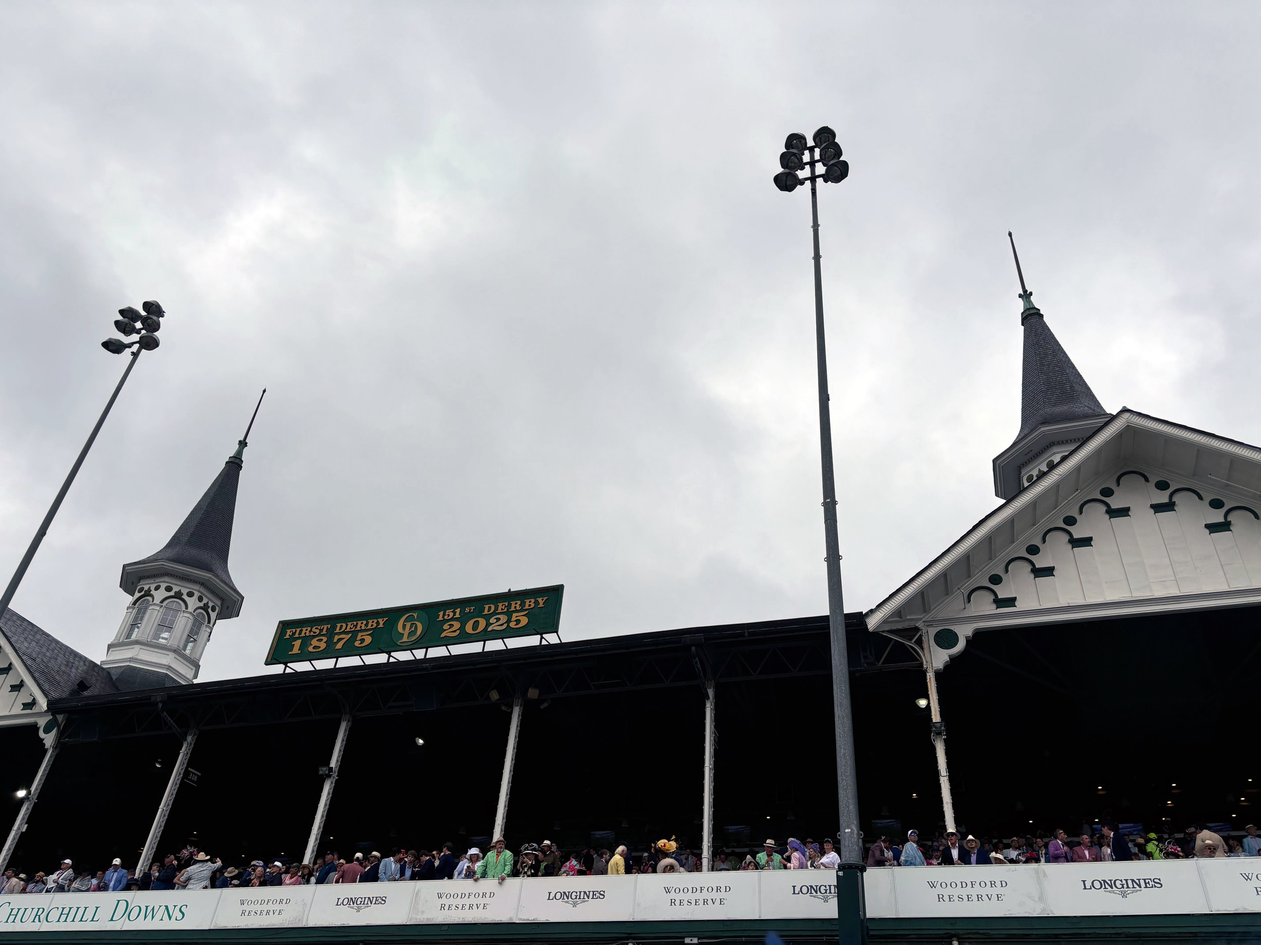 A view of the twin spires from the paddock at the derby