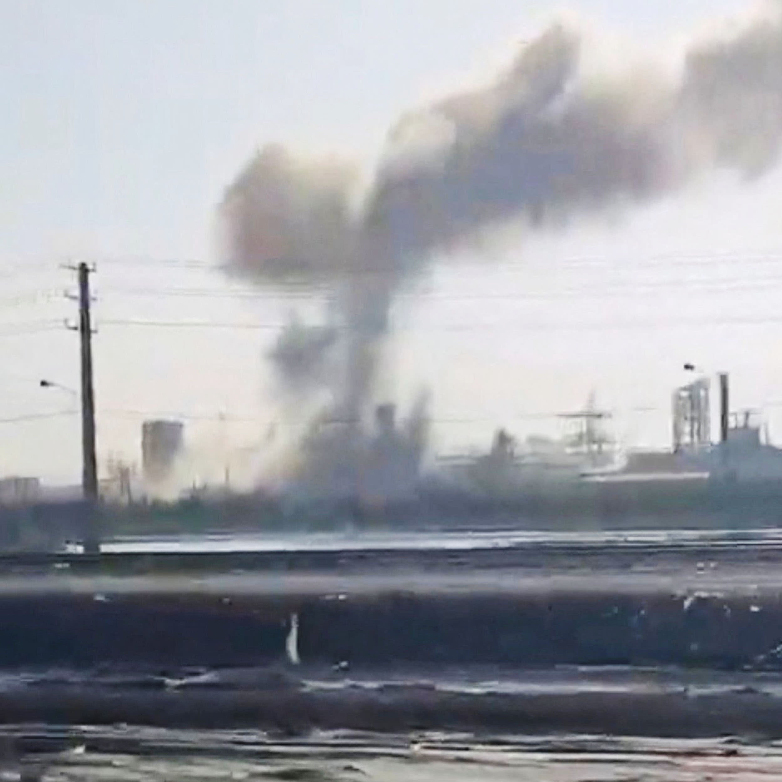 Smoke rises near the Mahshahr petrochemical complex in Iran after a reported Israeli attack on June 8, 2026, in this screengrab obtained from a social media video.