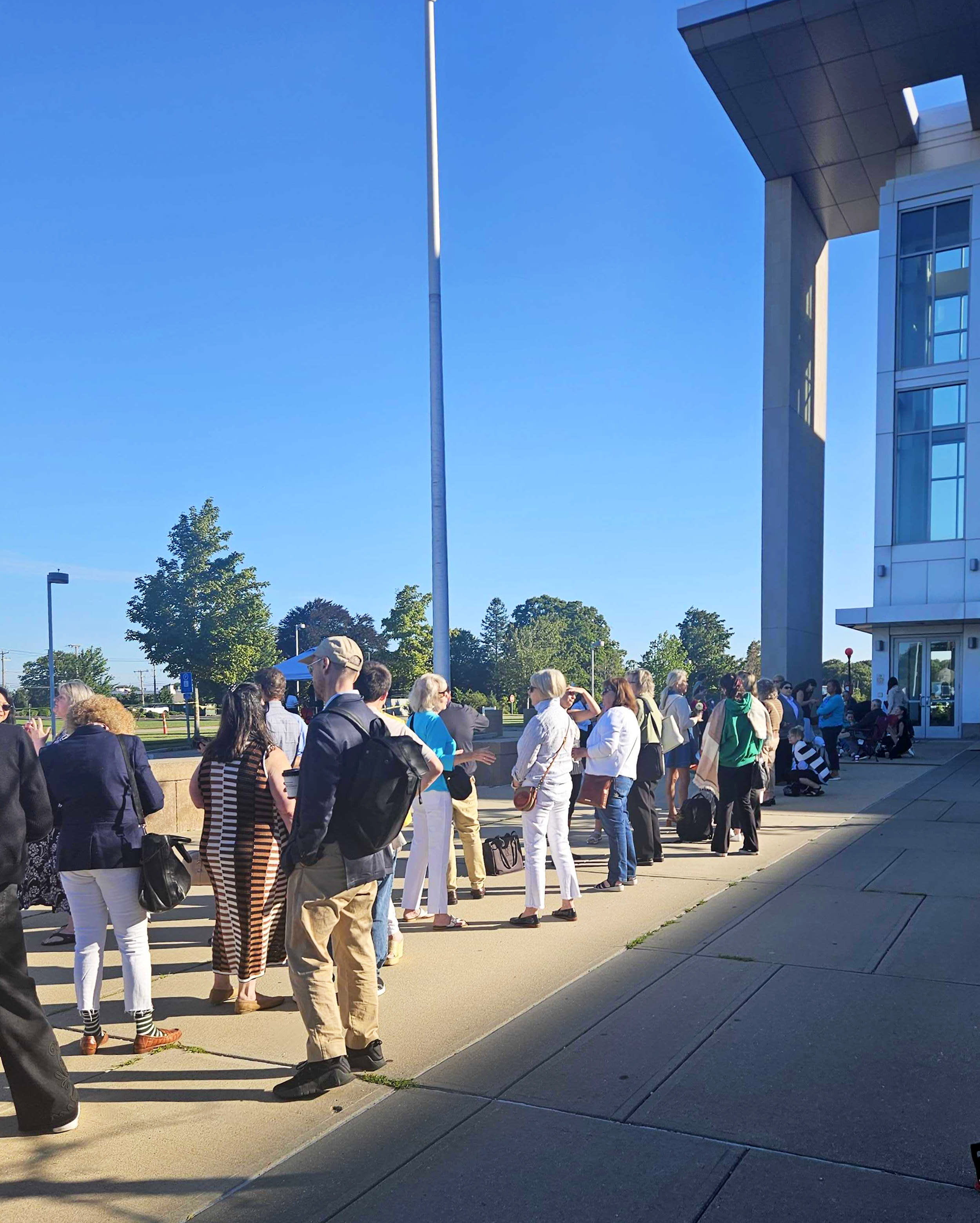 Image: People outside Plymouth Superior Court