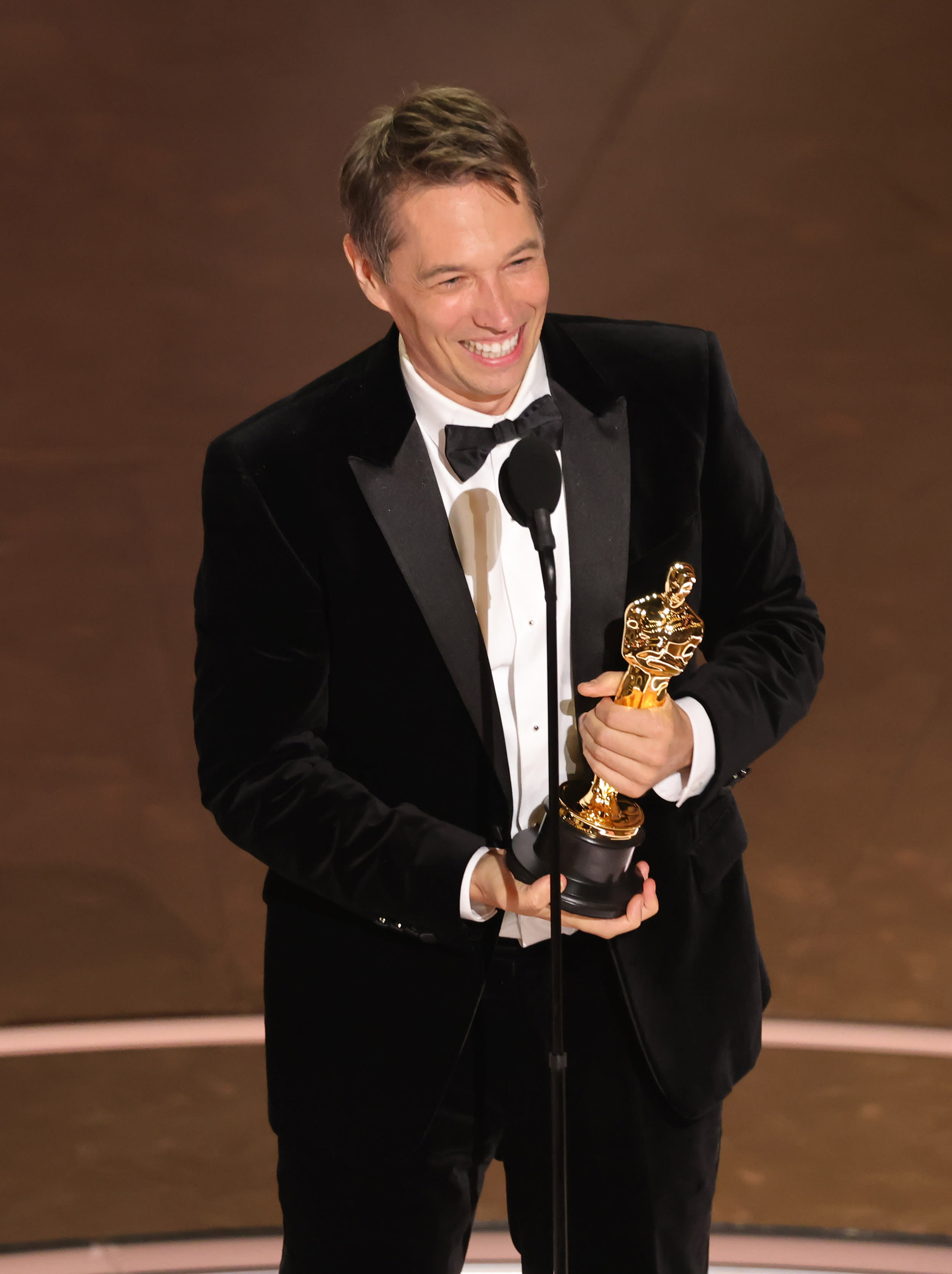 Sean Baker accepts the Directing award for "Anora."