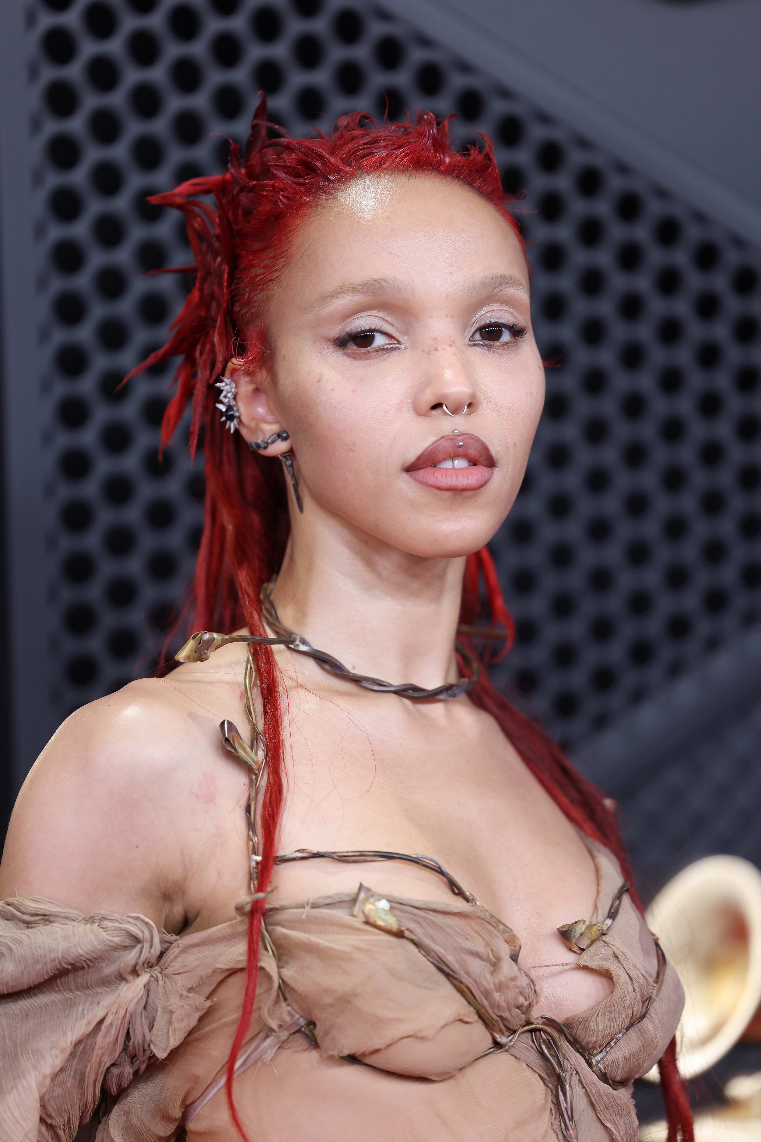 Fka Twigs arrives on the carpet at the 68th Grammy Awards.
